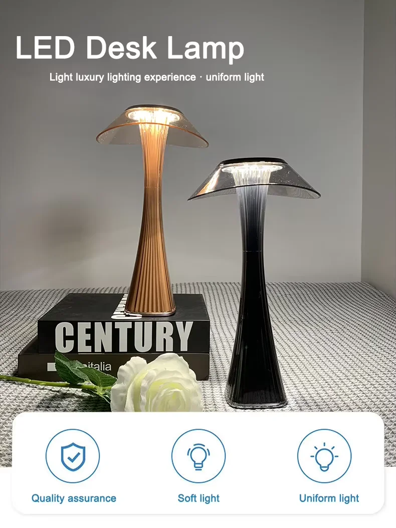 Touch Dimmable Wireless Table Lamp USB Rechargeable Bedside Ambient Light - Image 3
