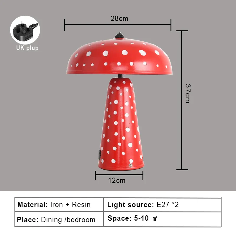 Touch LED Mushroom Table Lamp Night Light Wireless Charging Bedside Desk Lamp - Image 10