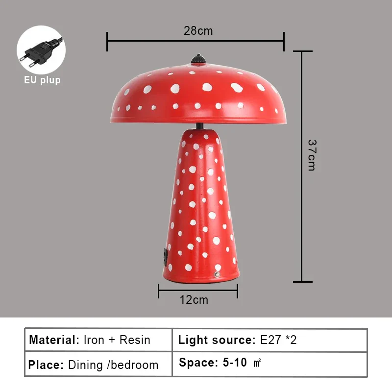 Touch LED Mushroom Table Lamp Night Light Wireless Charging Bedside Desk Lamp - Image 7