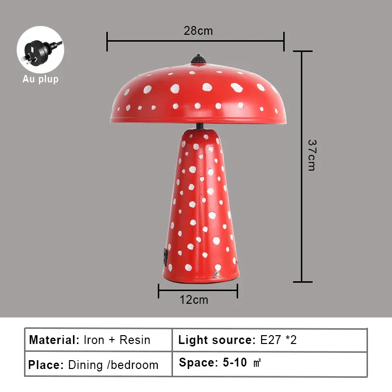 Touch LED Mushroom Table Lamp Night Light Wireless Charging Bedside Desk Lamp - Image 8