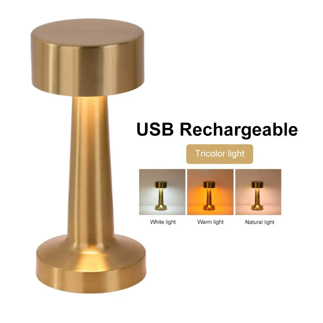 Touch LED Table Lamp 3 Color Modes Rechargeable Mushroom Night Light Desk - Image 12