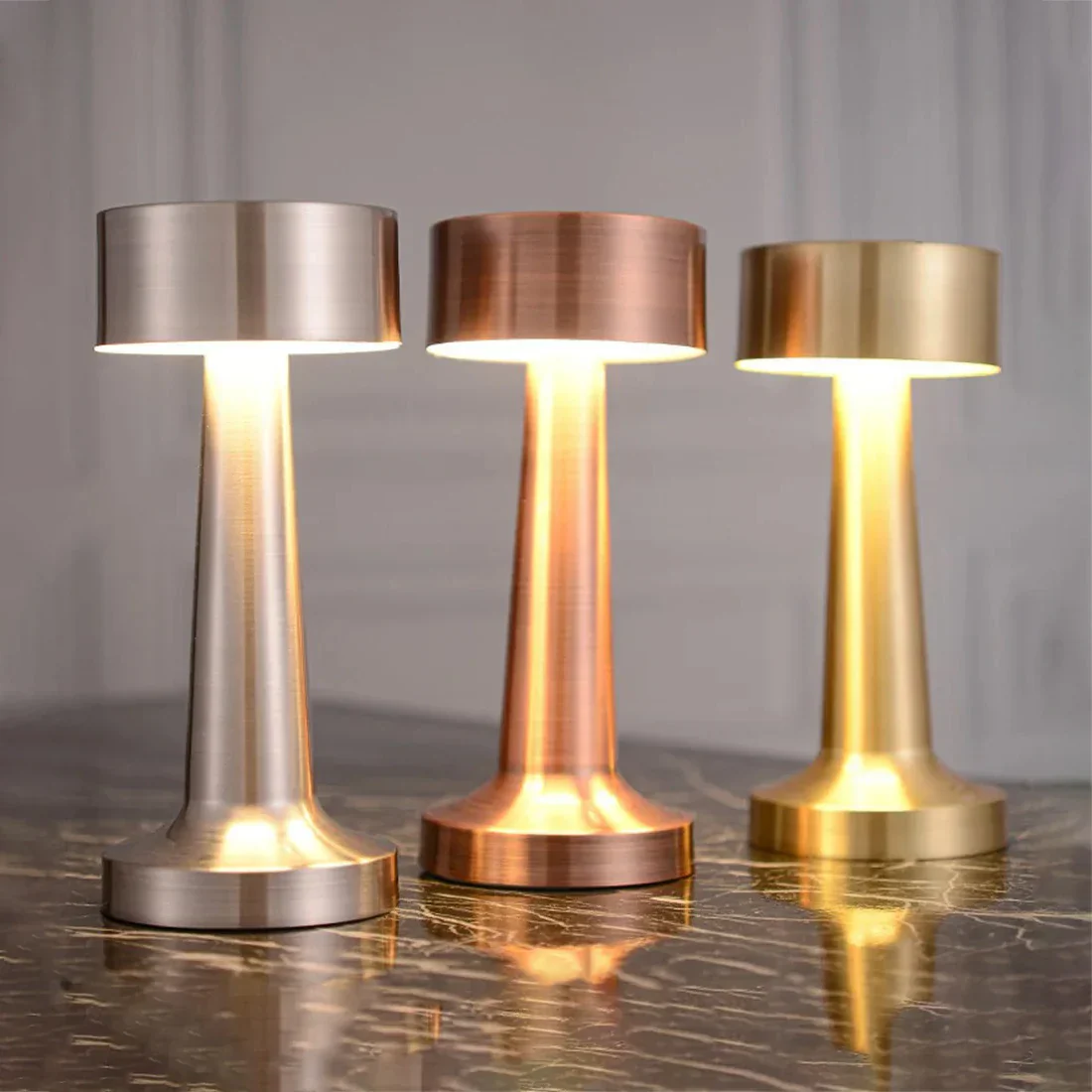 Touch LED Table Lamp 3 Color Modes Rechargeable Mushroom Night Light Desk - Image 3