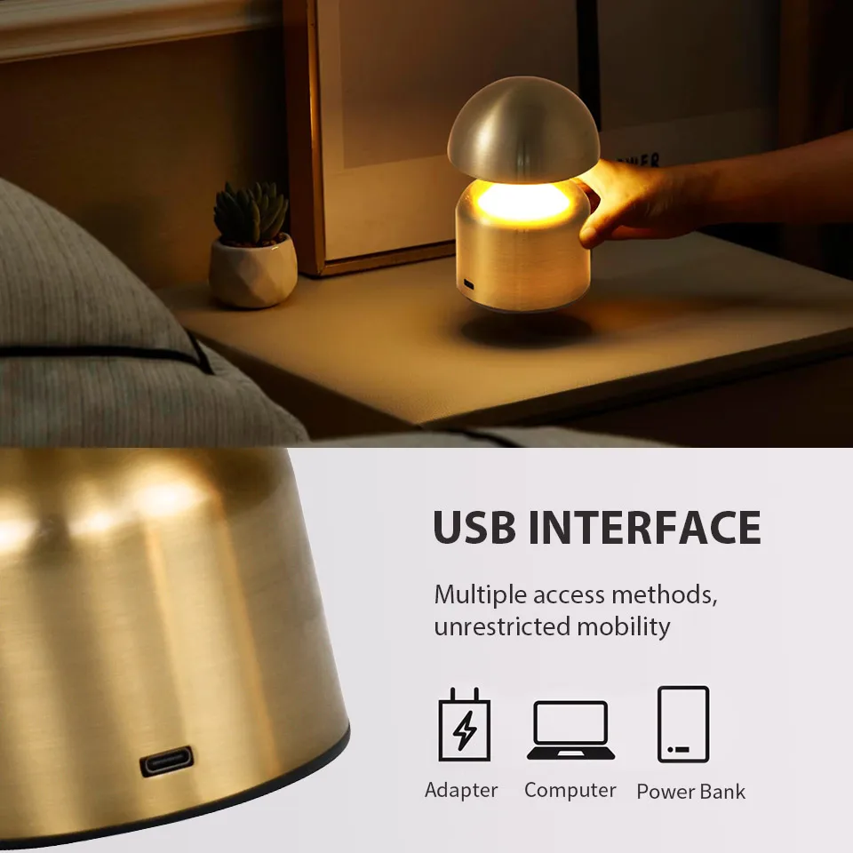 Touch LED Table Lamp USB Rechargeable 3 Color Dimming Bedside Night Light - Image 4