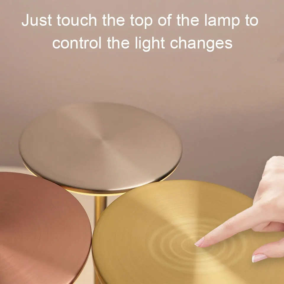 Touch Sensor LED Table Lamp USB Rechargeable Portable Night Light for Bedroom Bar - Image 3