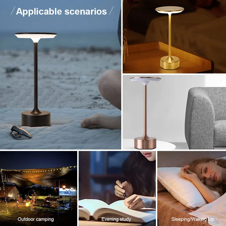 Touch Sensor LED Table Lamp USB Rechargeable Portable Night Light for Bedroom Bar - Image 6