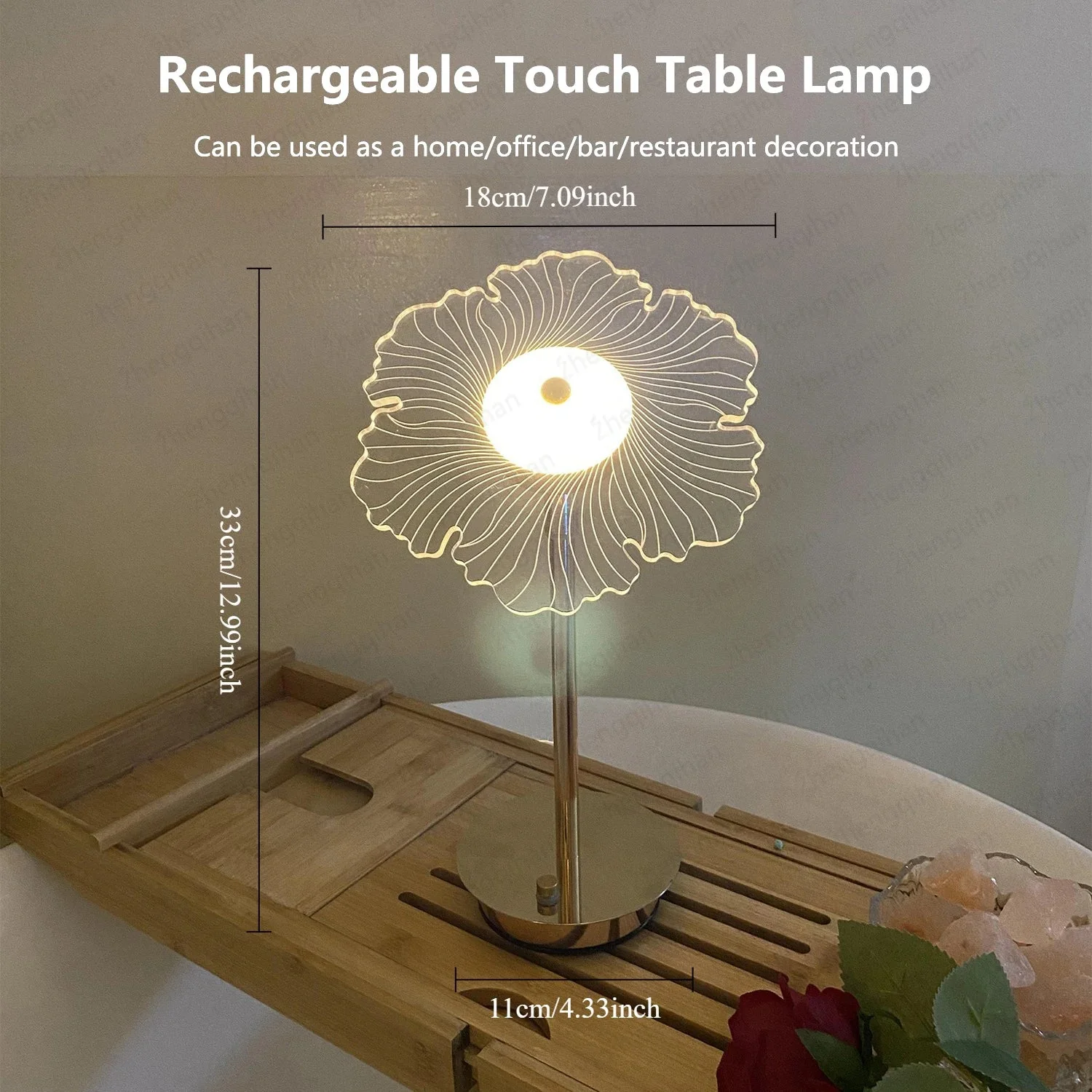 Touch Sensor LED Table Lamp USB Rechargeable Wireless Bedside Reading Light - Image 3