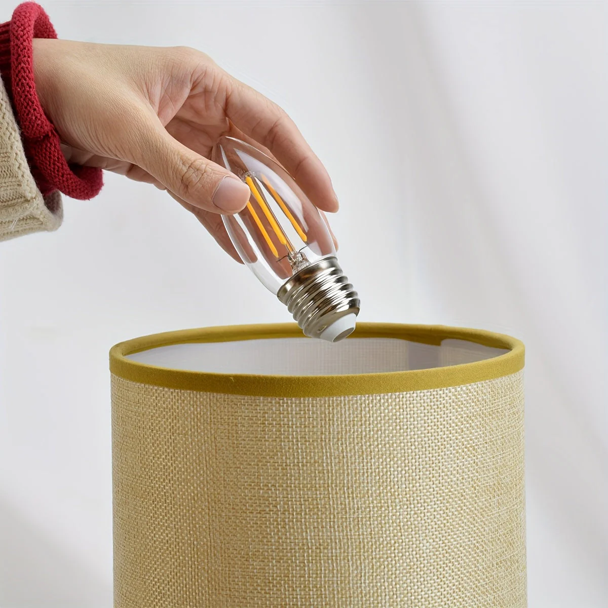 Touch Table Lamp with USB & Outlet – Modern Fabric Shade Bedside Light for Bedroom - Image 11