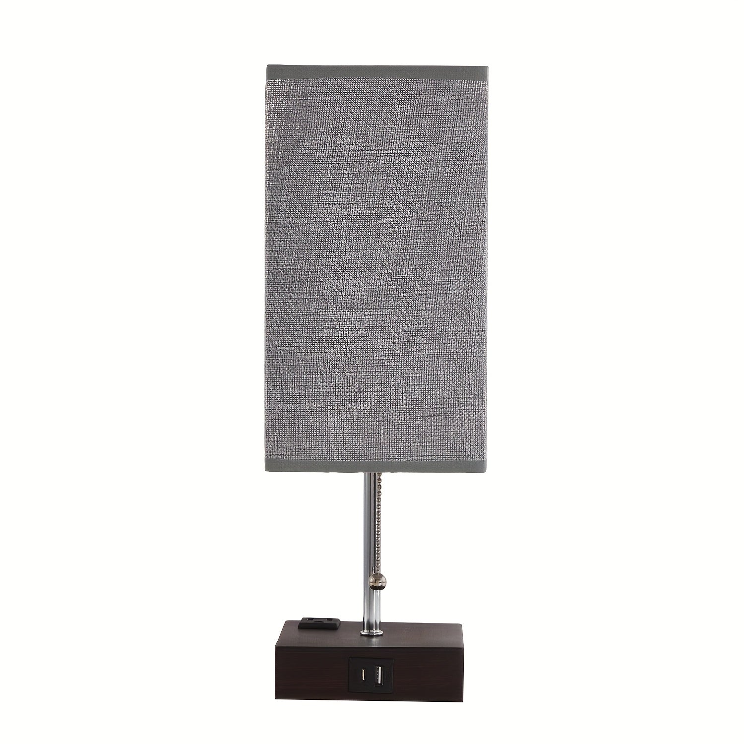 Touch Table Lamp with USB & Outlet – Modern Fabric Shade Bedside Light for Bedroom - Image 6