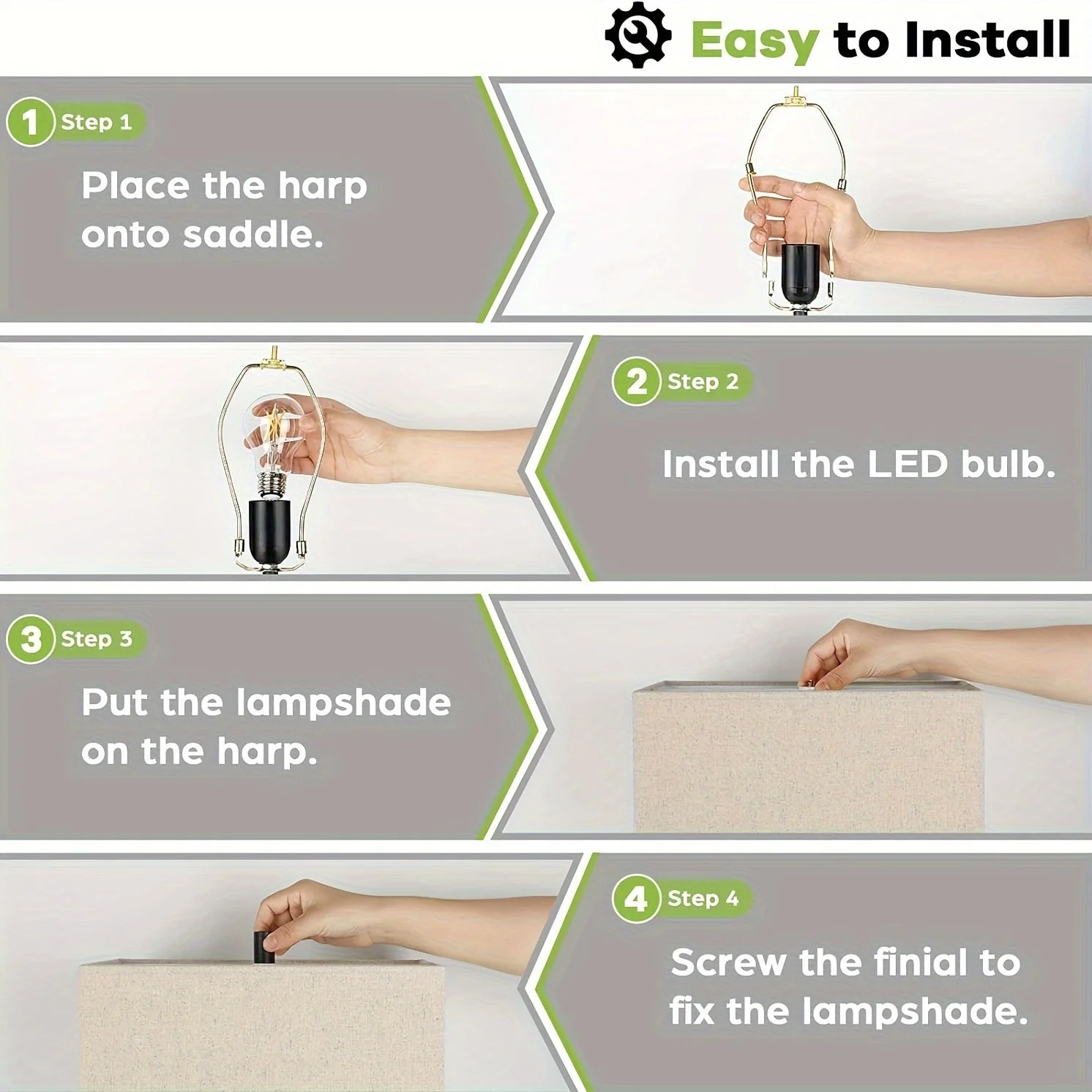 Touch Table Lamps Set of 2, USB, 3-Way Dimmable, Bedside Nightstand Lamp - Image 2