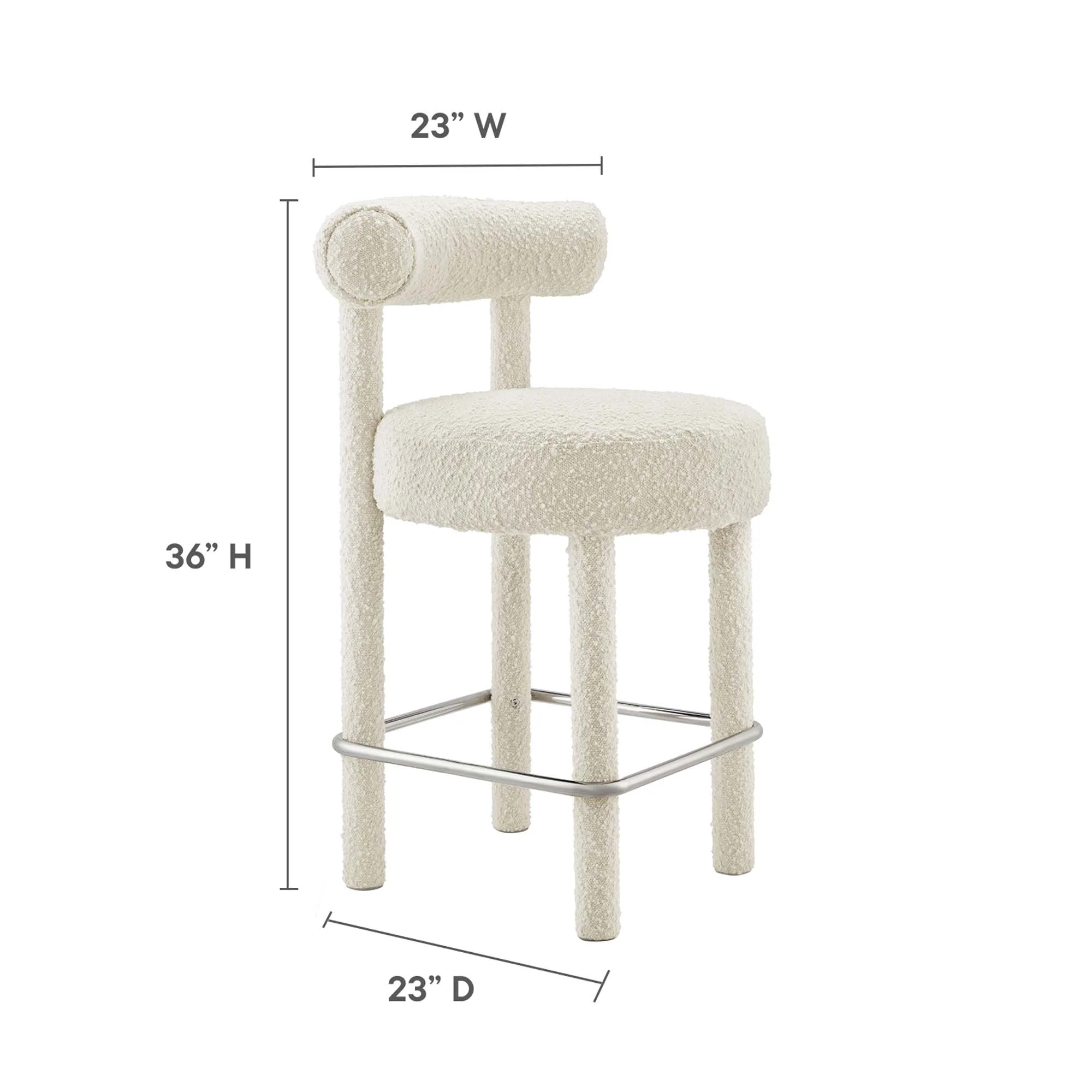 Toulouse Boucle Fabric Counter Stool by Modway - Image 2