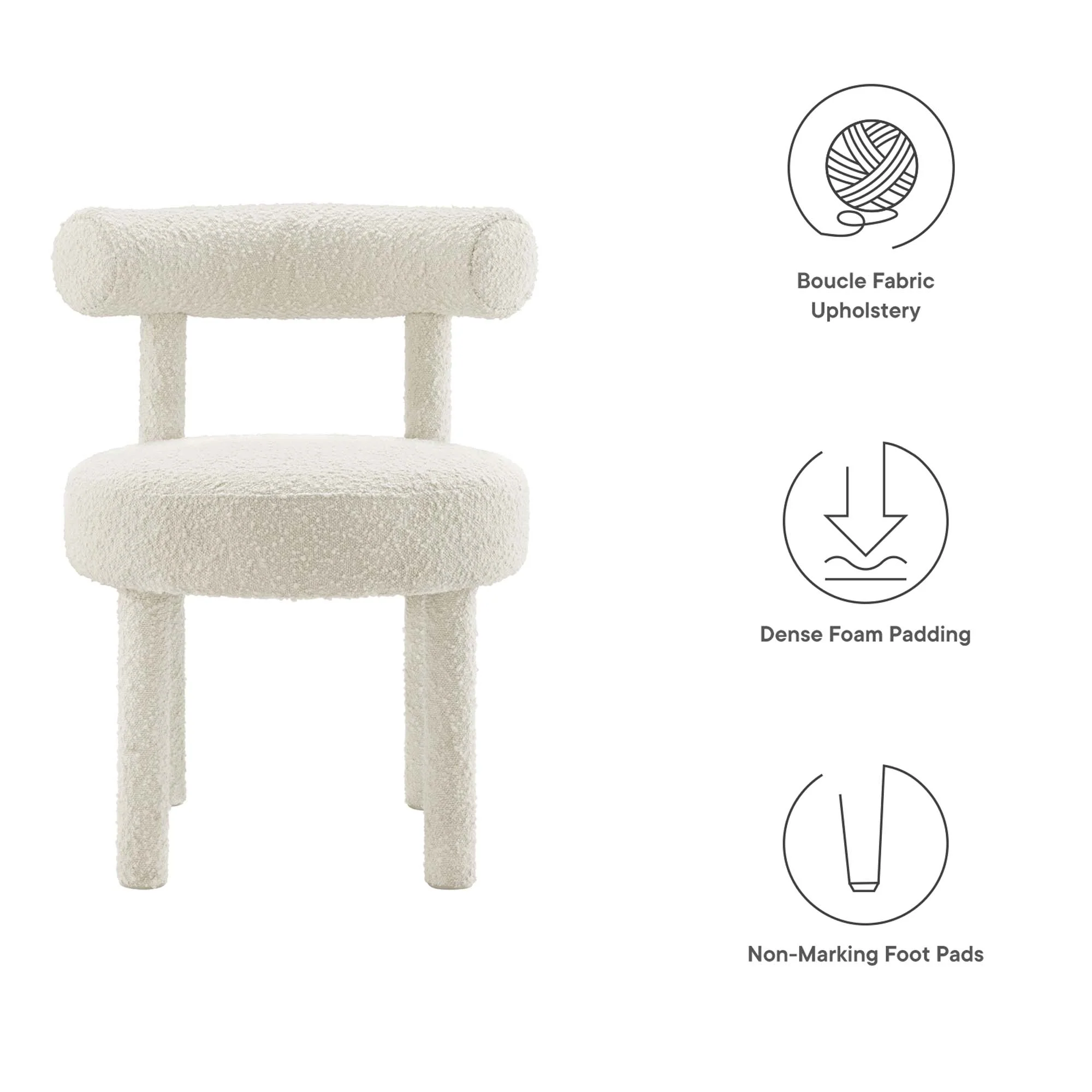 Toulouse Boucle Fabric Dining Chair by Modway - Image 2
