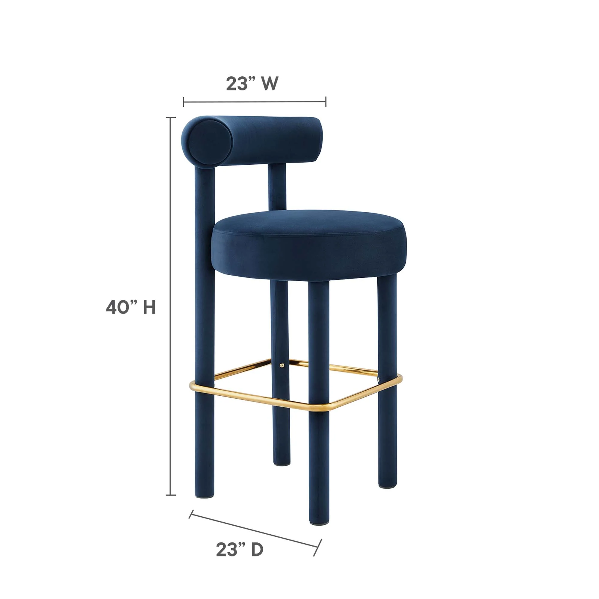 Toulouse Performance Velvet Bar Stool by Modway - Image 2