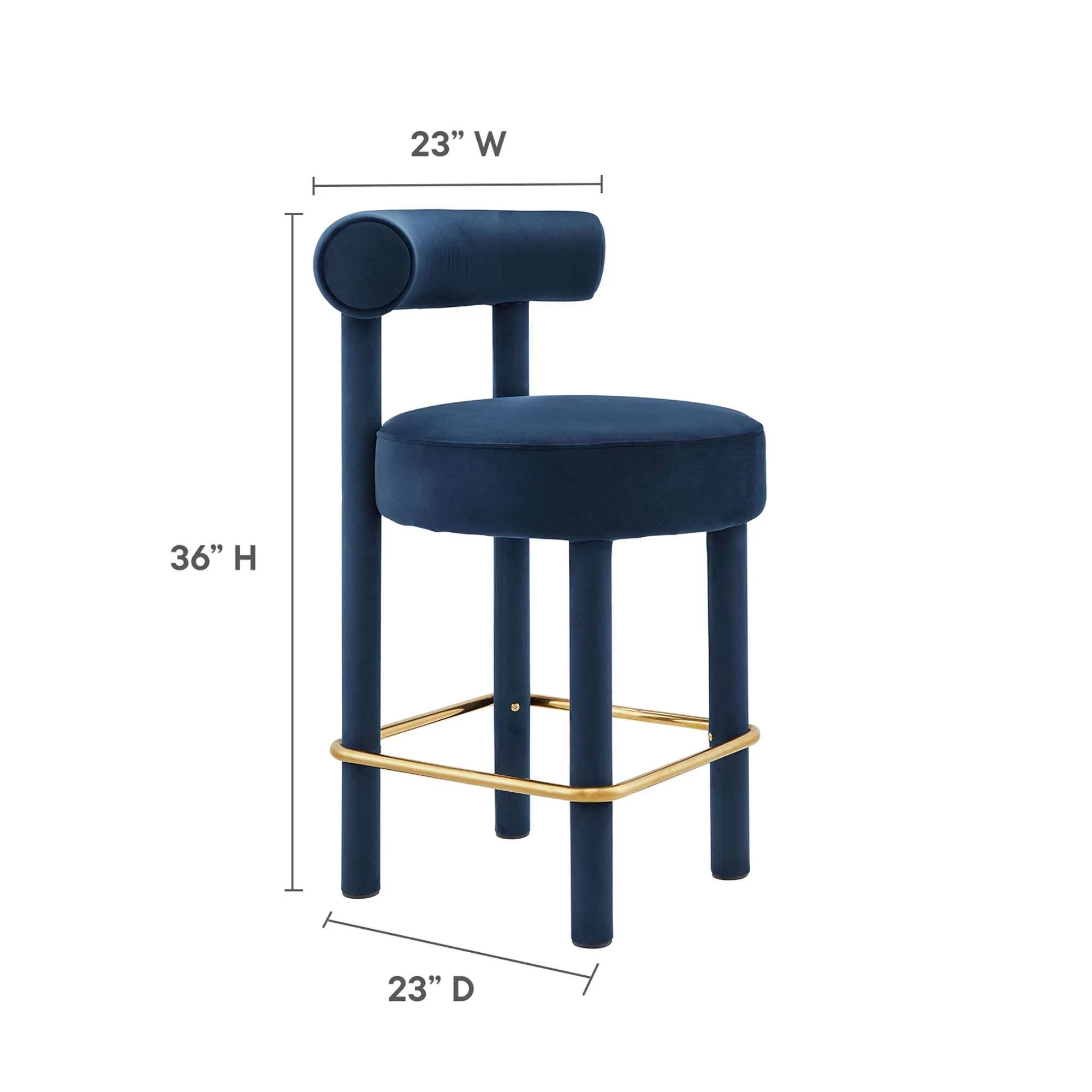 Toulouse Performance Velvet Counter Stool by Modway - Image 2