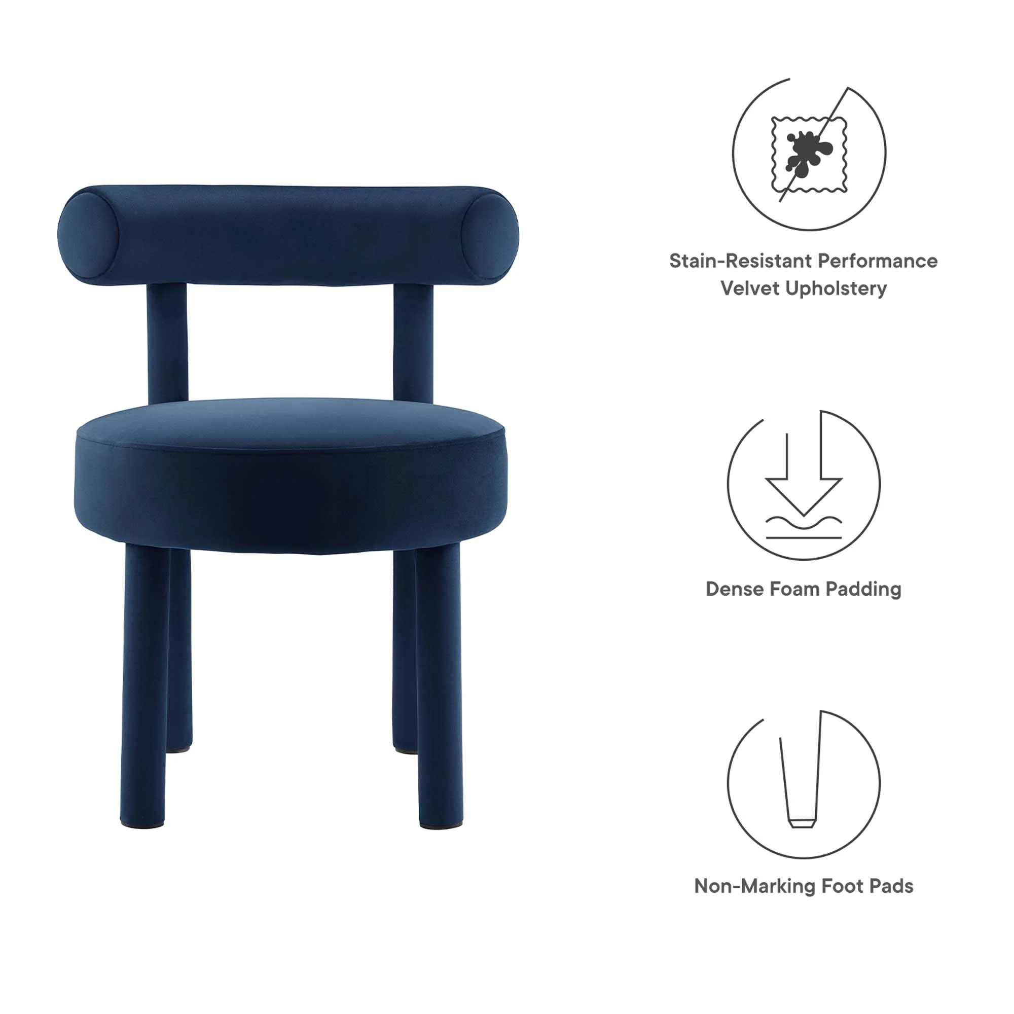 Toulouse Performance Velvet Dining Chair Set of 2 by Modway - Image 3