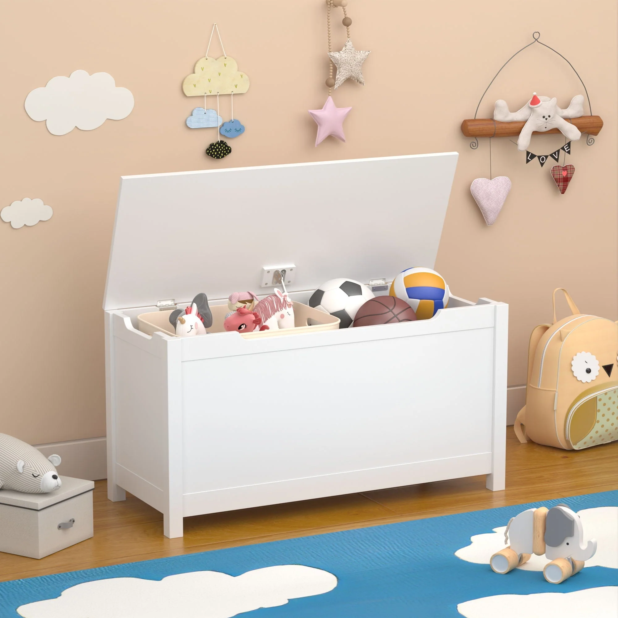 Toy Box Storage With Safety Hinged Lid - Image 12