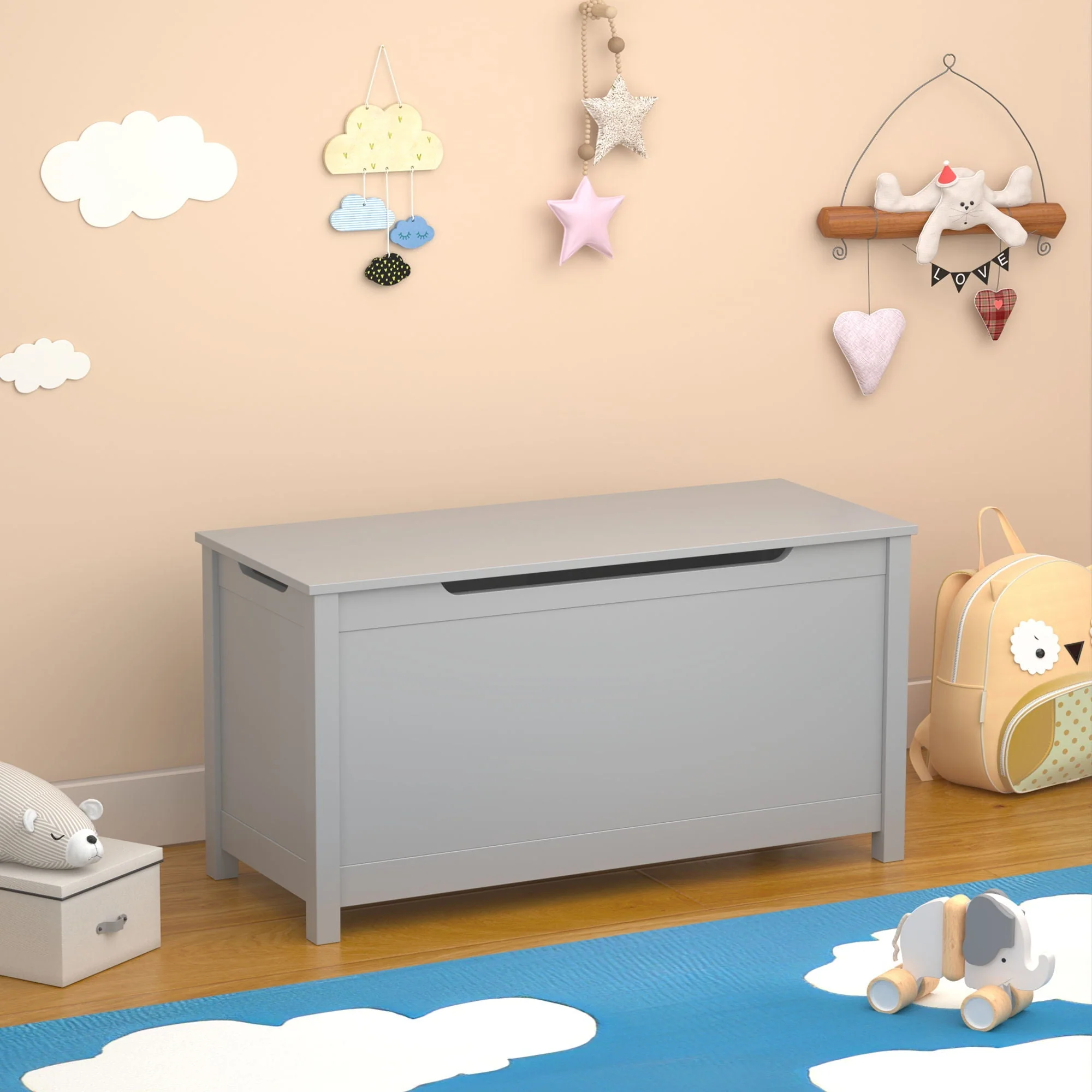 Toy Box Storage With Safety Hinged Lid - Image 5