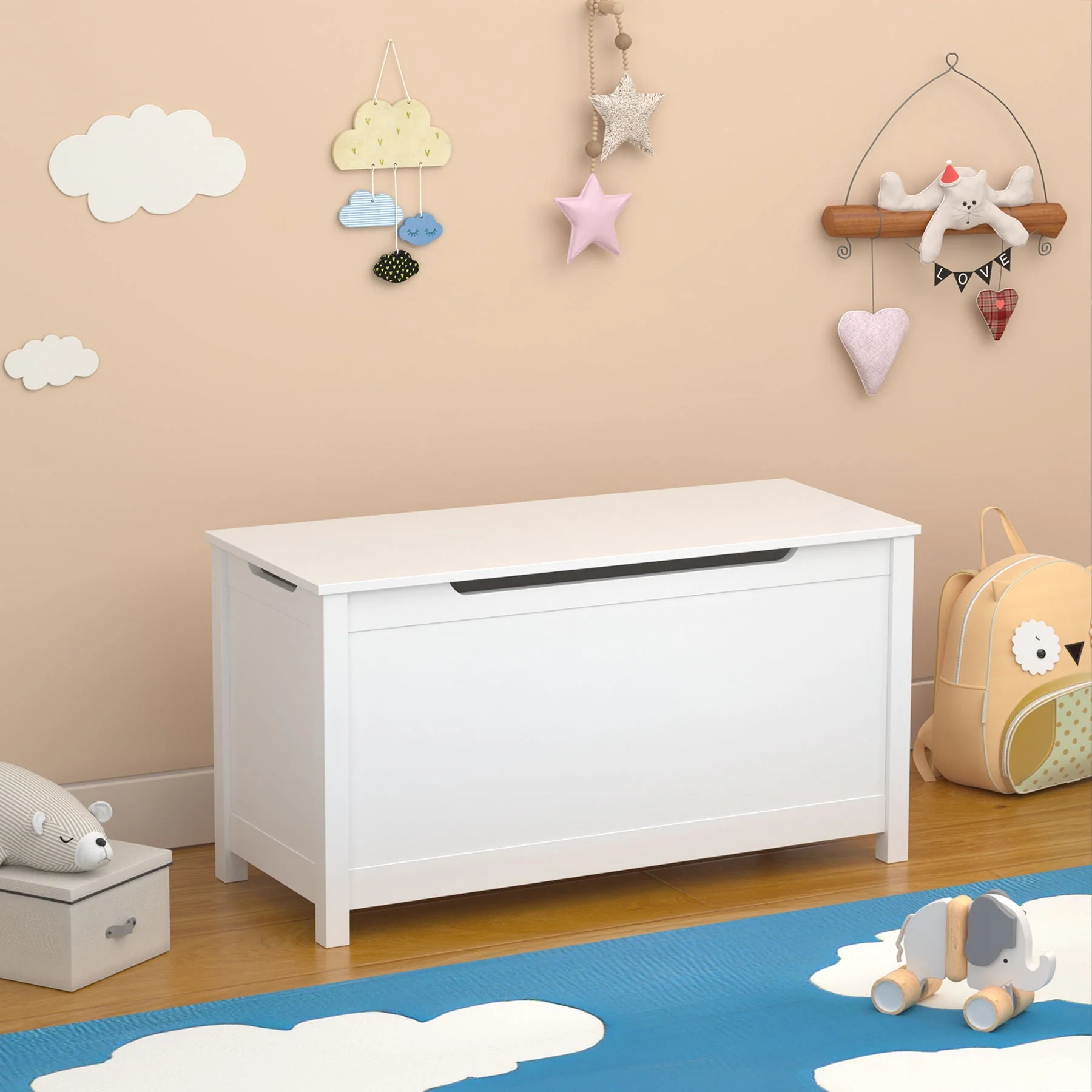 Toy Box Storage With Safety Hinged Lid - Image 9