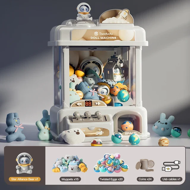 Toy Claw Machine for Kids with Plush Prizes Coin Operated Arcade Game - Image 4