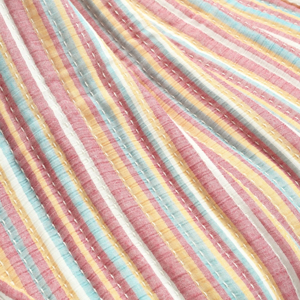 Tracy Stripe Kantha Pick Stitch Yarn Dyed Cotton Woven Throw - Image 4