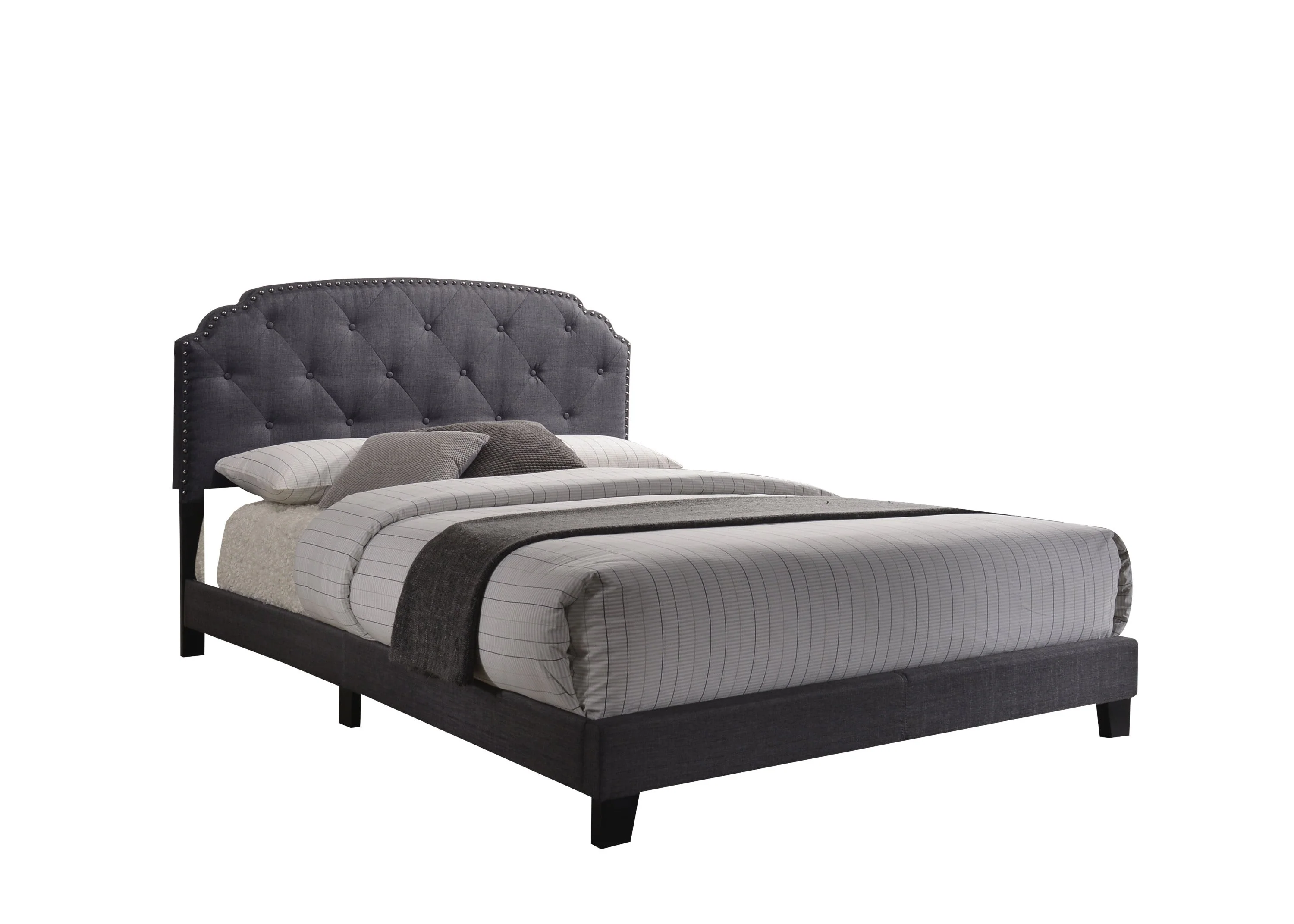 Tradilla Gray Fabric Queen Bed - Image 4
