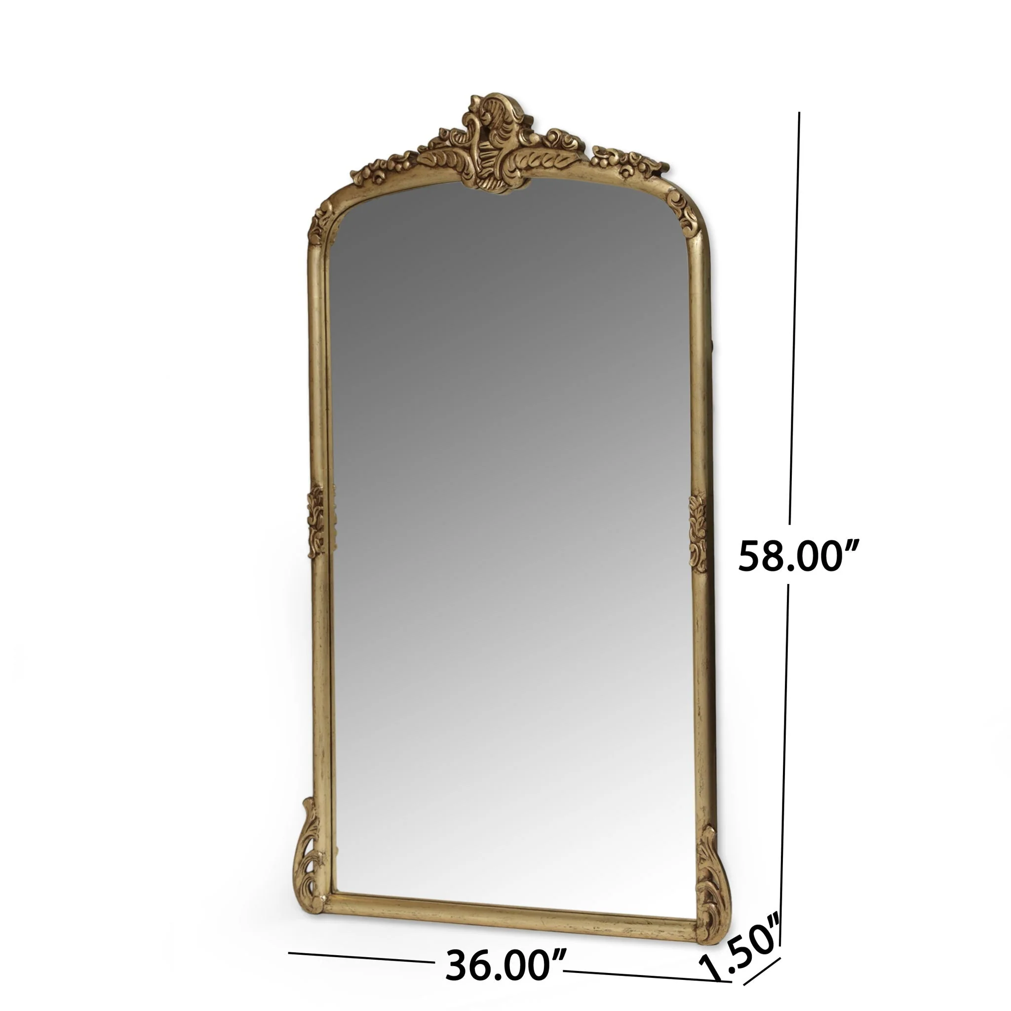 Traditional Handcrafted Over Mantle Mirror - Antique Gold - Image 4