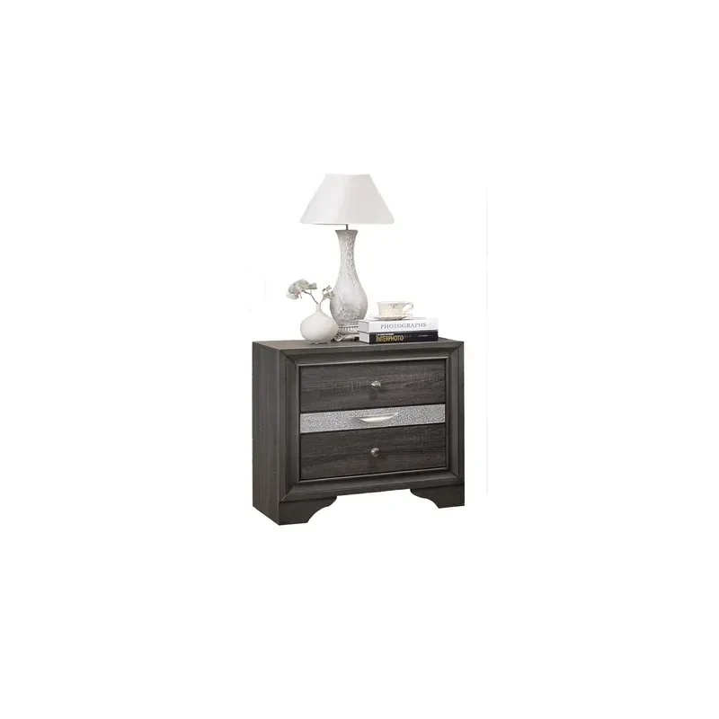 Traditional Queen 5 PC Storage Bedroom Set in Gray Wood - Image 12