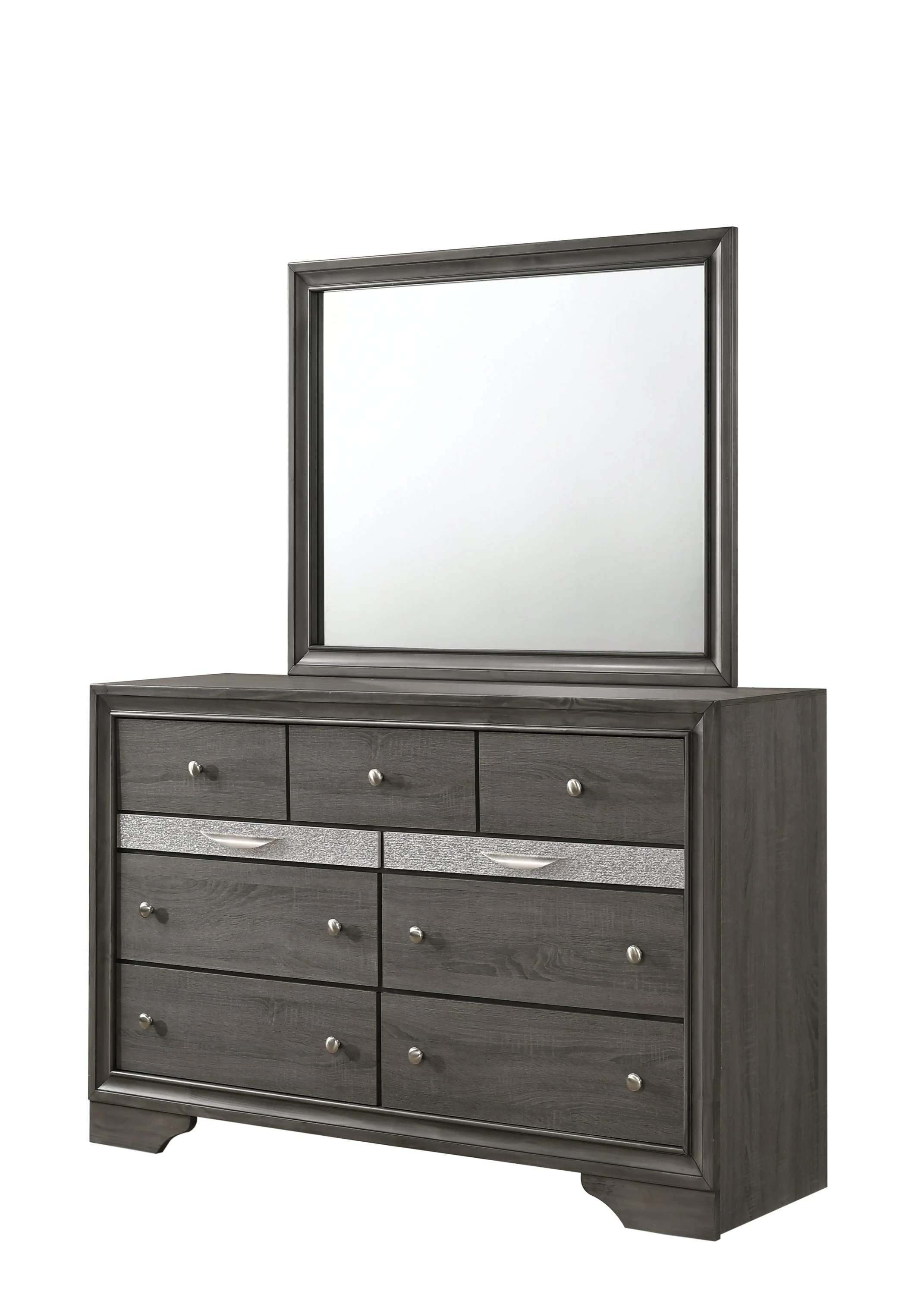 Traditional Queen 5 PC Storage Bedroom Set in Gray Wood - Image 13