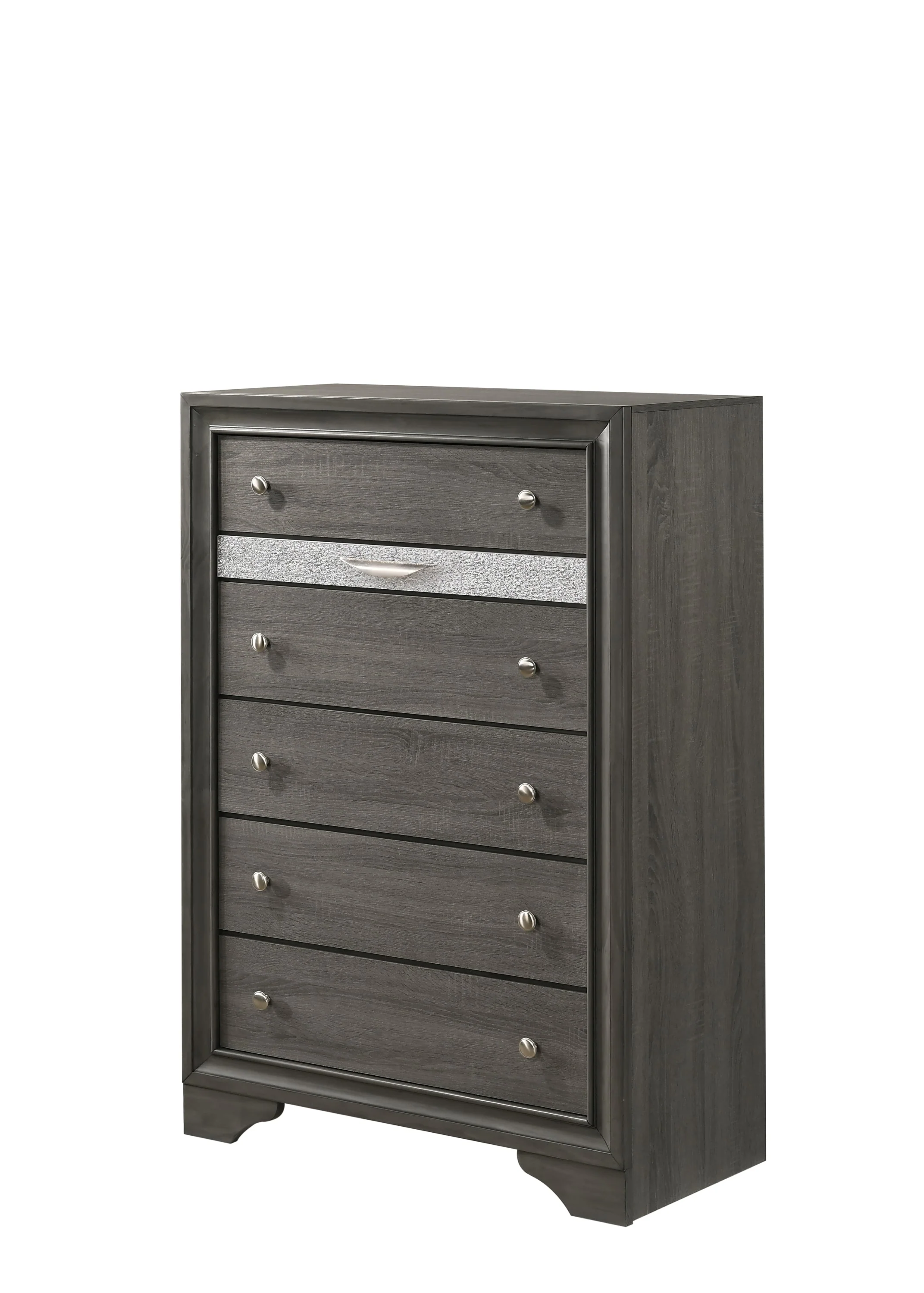 Traditional Queen 5 PC Storage Bedroom Set in Gray Wood - Image 17