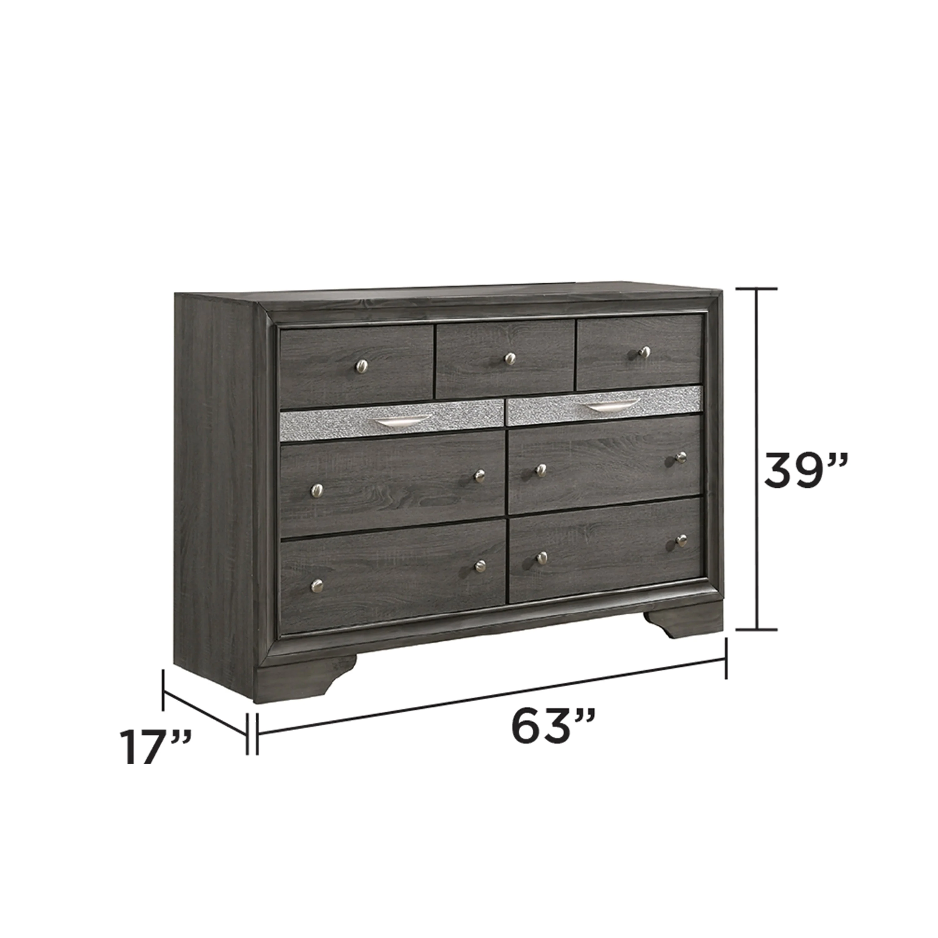 Traditional Queen 5 PC Storage Bedroom Set in Gray Wood - Image 5