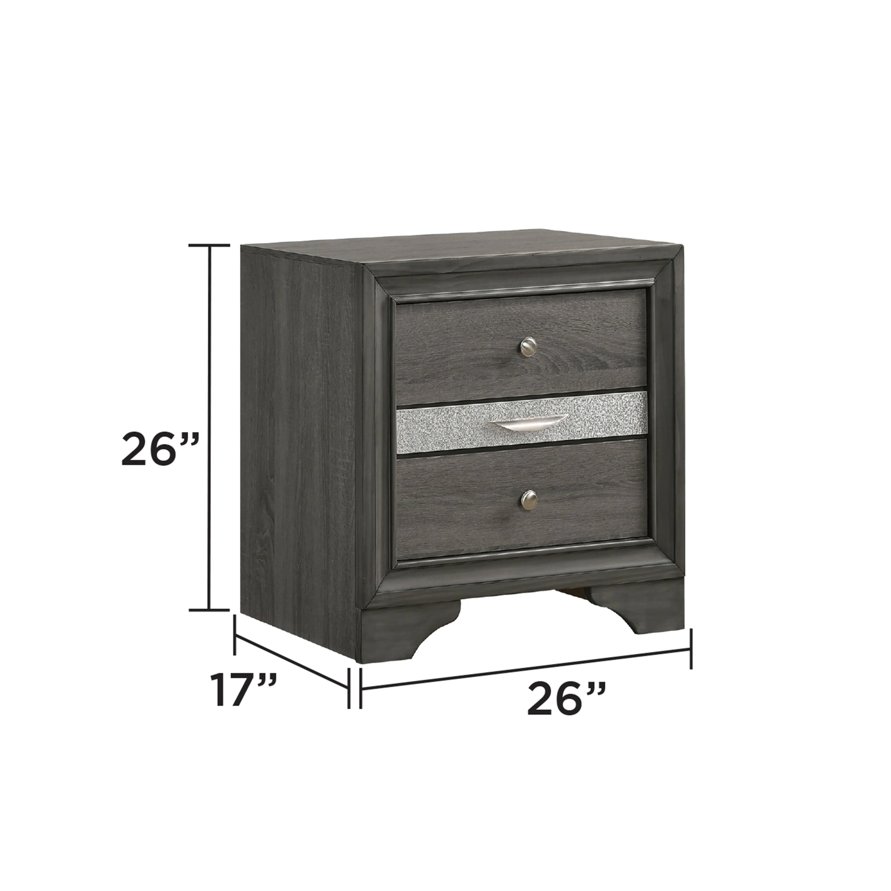 Traditional Queen 5 PC Storage Bedroom Set in Gray Wood - Image 6