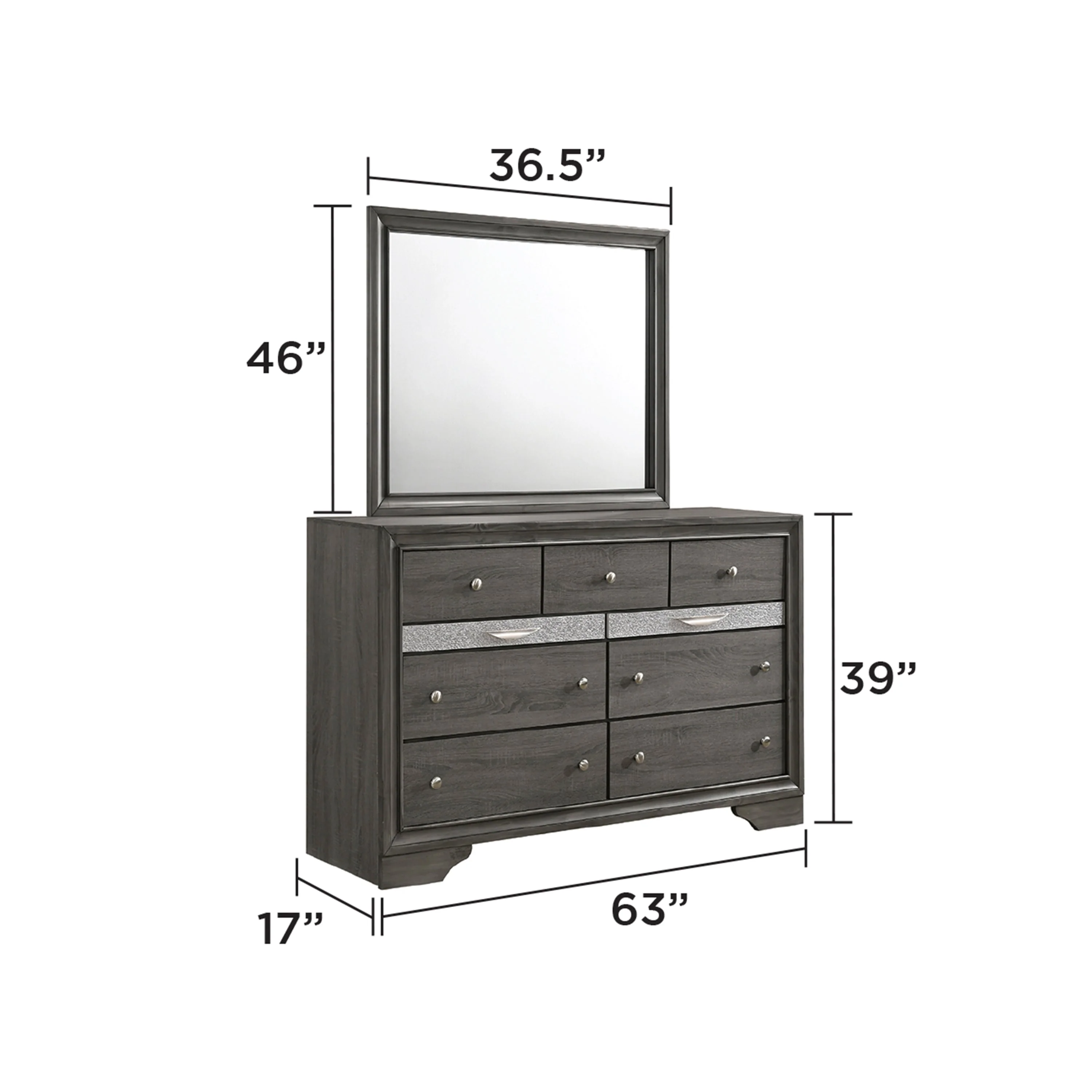 Traditional Queen 5 PC Storage Bedroom Set in Gray Wood - Image 8