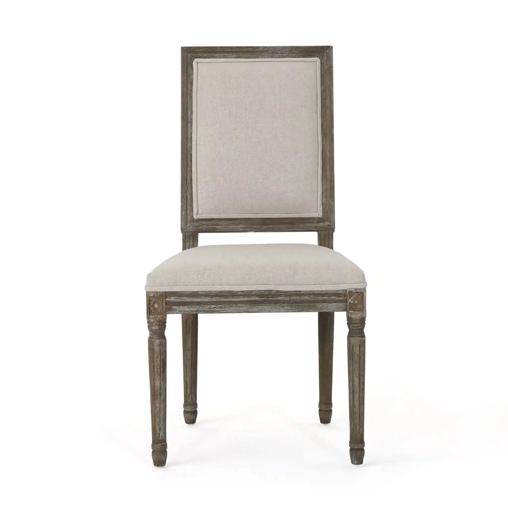Traditional Style Dining Chair Set With Fabric Upholstery - Image 2
