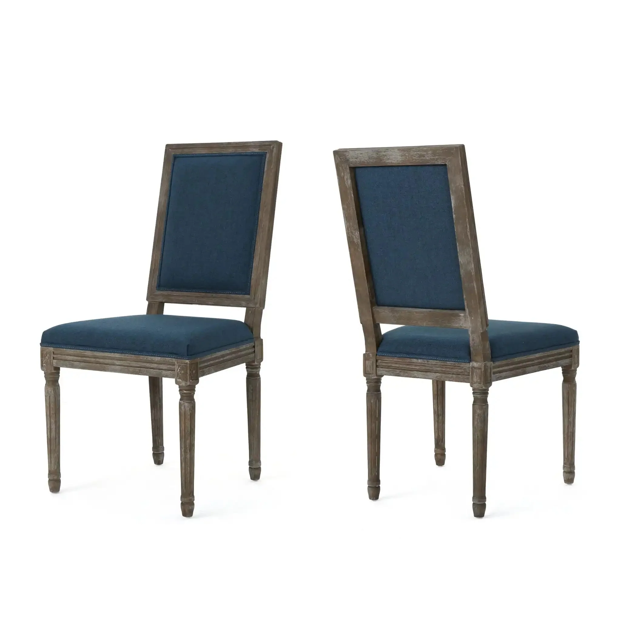 Traditional Style Dining Chair Set With Fabric Upholstery - Image 3