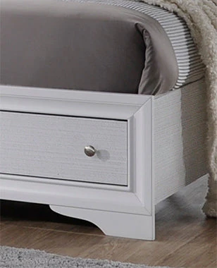 Traditional Style Queen 4 Pc Storage Bedroom Set Made with Wood in White - Image 7