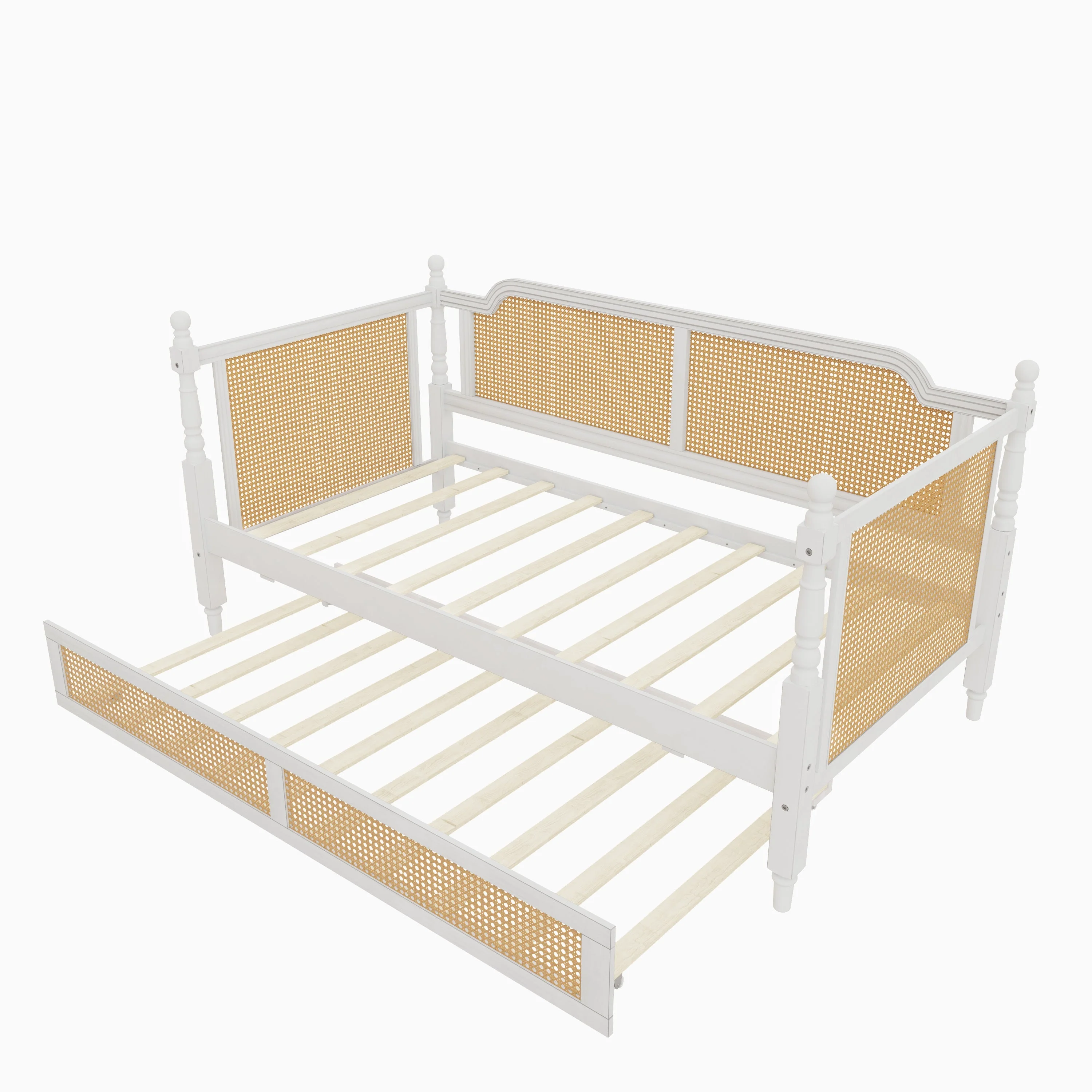 Traditional Style Rattan Twin Size Daybed with Twin Trundle - Image 7