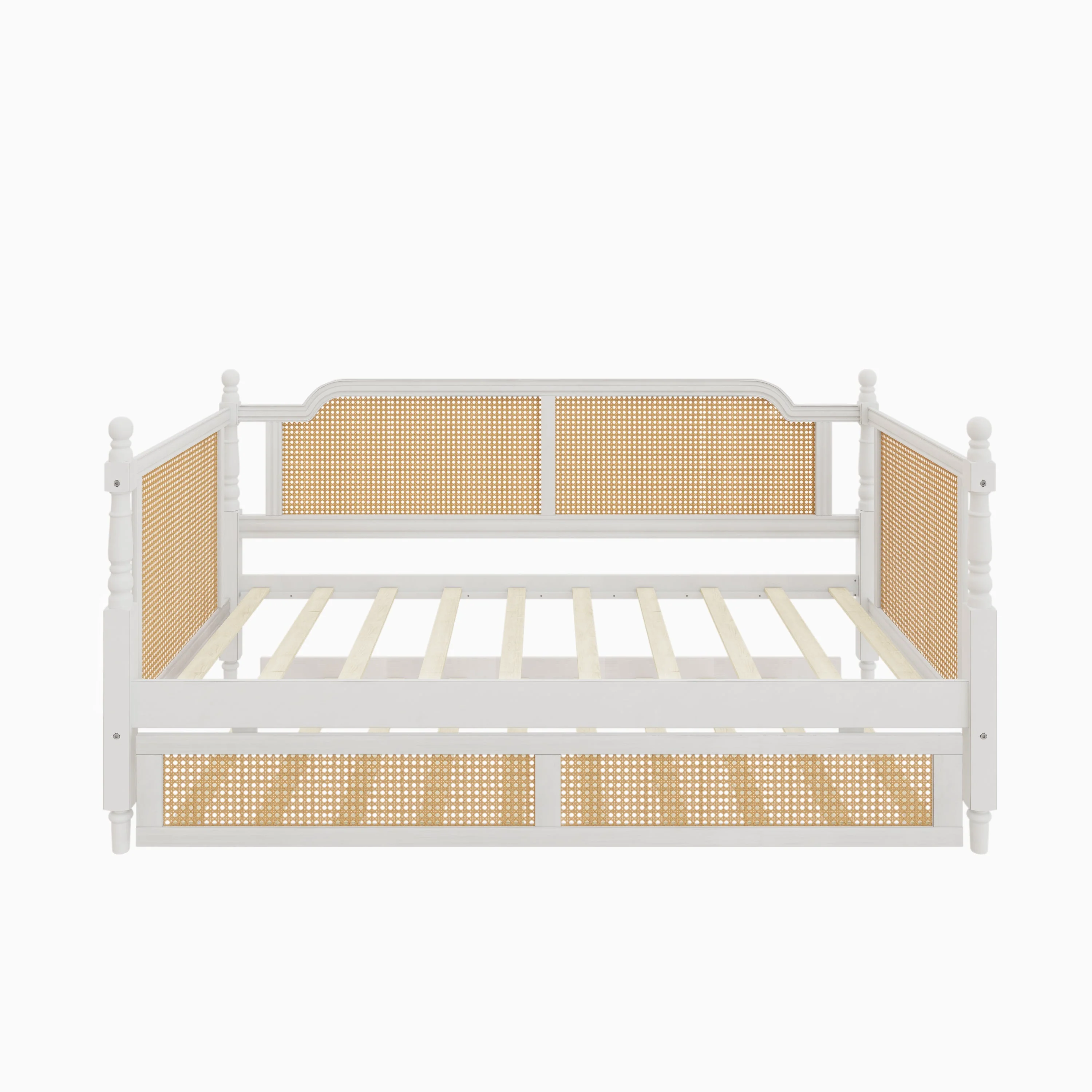 Traditional Style Rattan Twin Size Daybed with Twin Trundle - Image 9