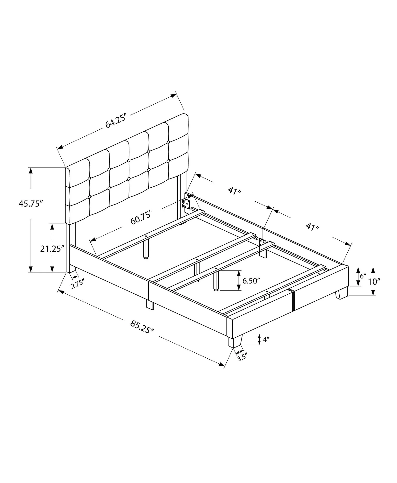 Transitional Upholstered Bed Frame - Image 29