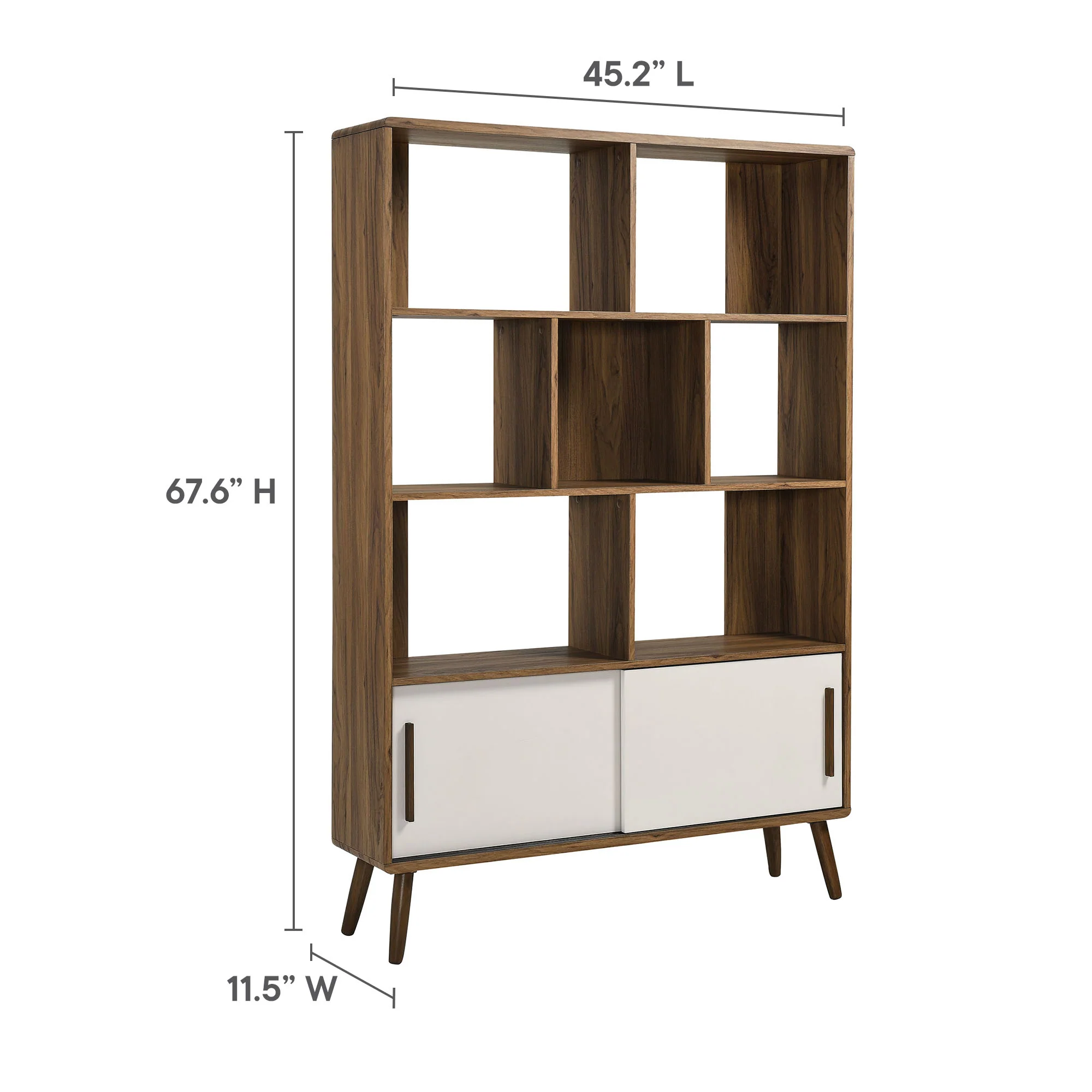 Transmit 45" Four-Tier Bookcase with Sliding Doors - Image 13