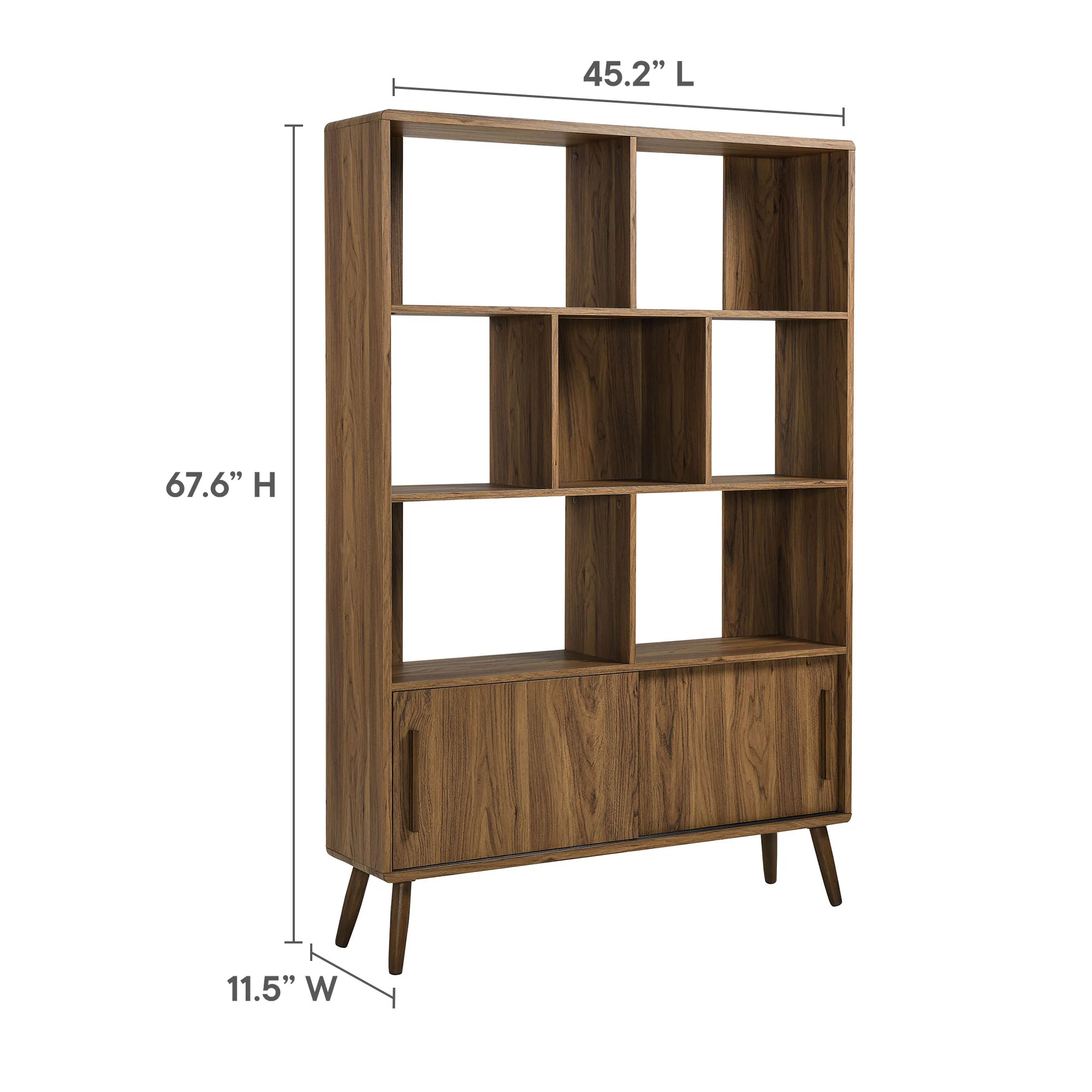 Transmit 45" Four-Tier Bookcase with Sliding Doors - Image 2