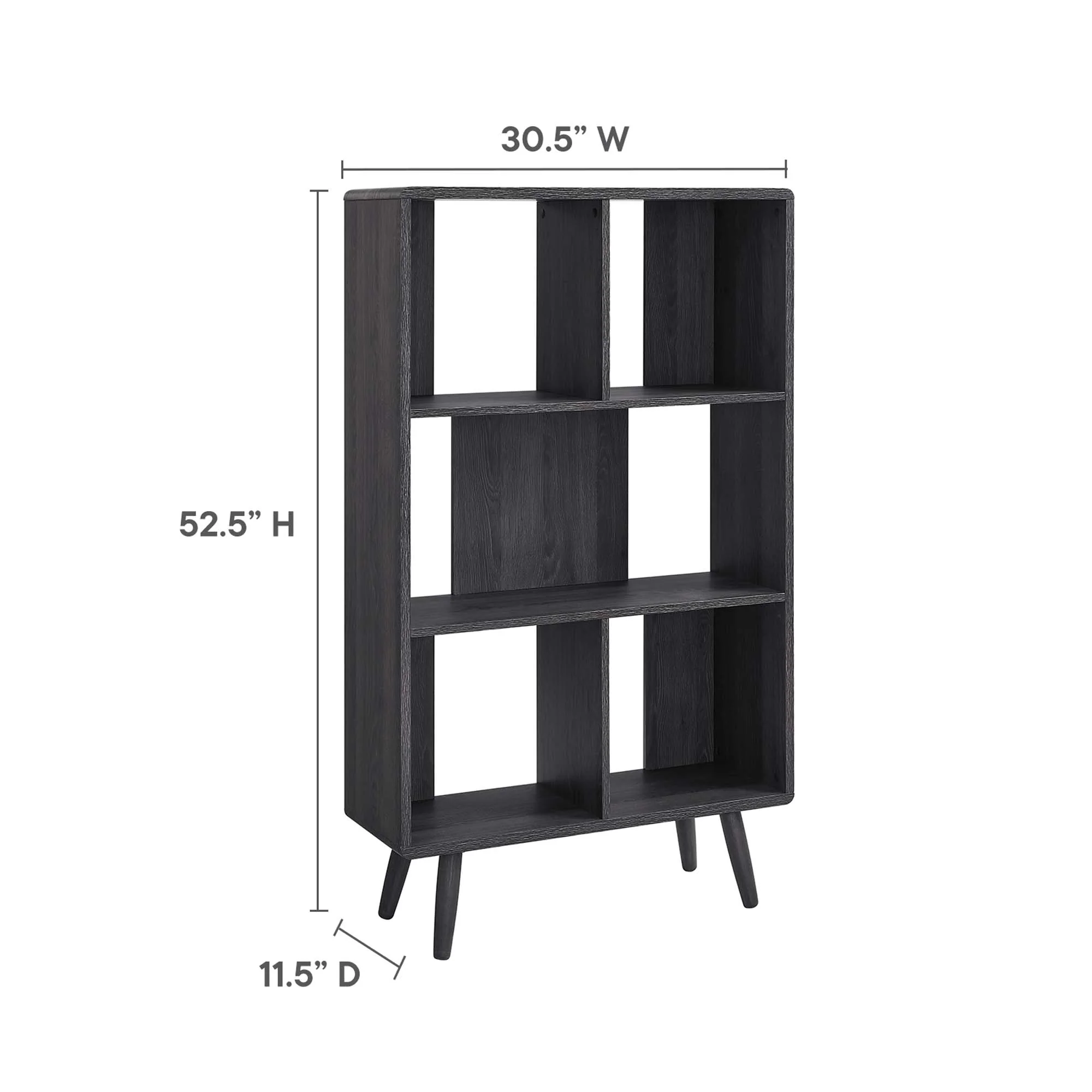 Transmit 5 Shelf Wood Grain Bookcase by Modway - Image 16