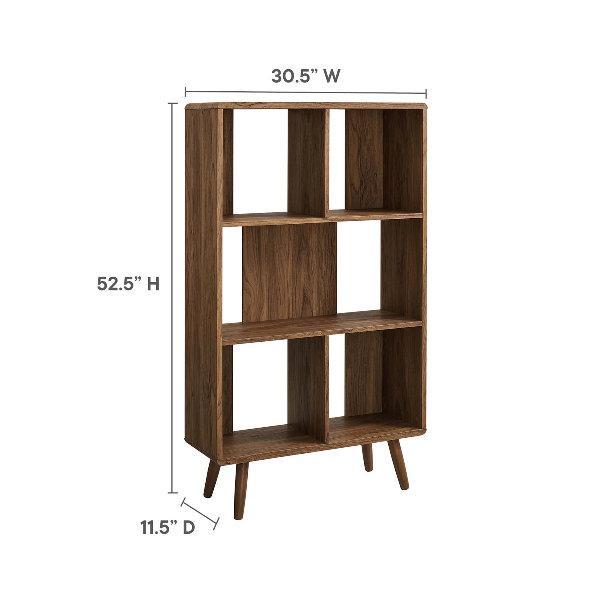 Transmit 5 Shelf Wood Grain Bookcase by Modway - Image 17