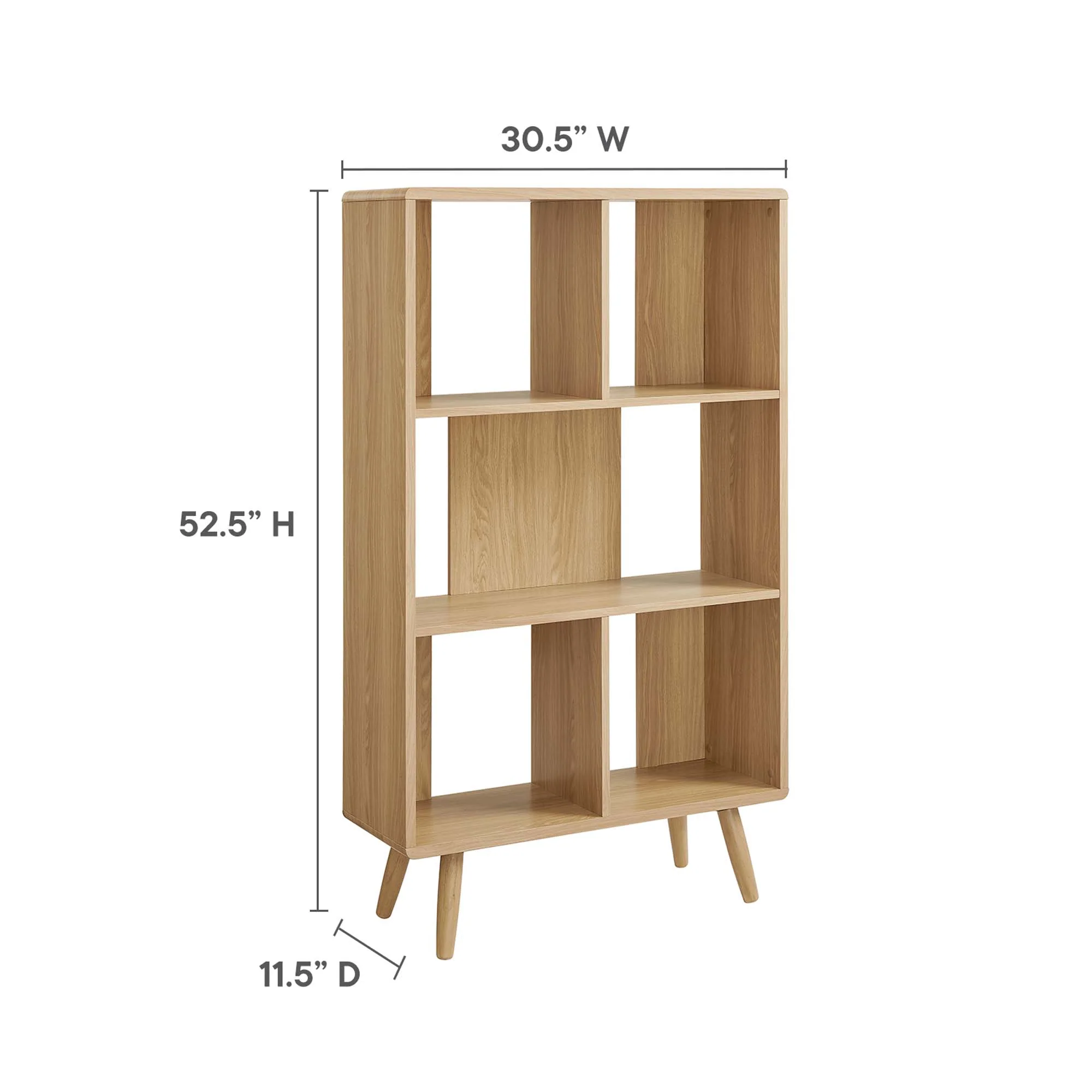Transmit 5 Shelf Wood Grain Bookcase by Modway - Image 3