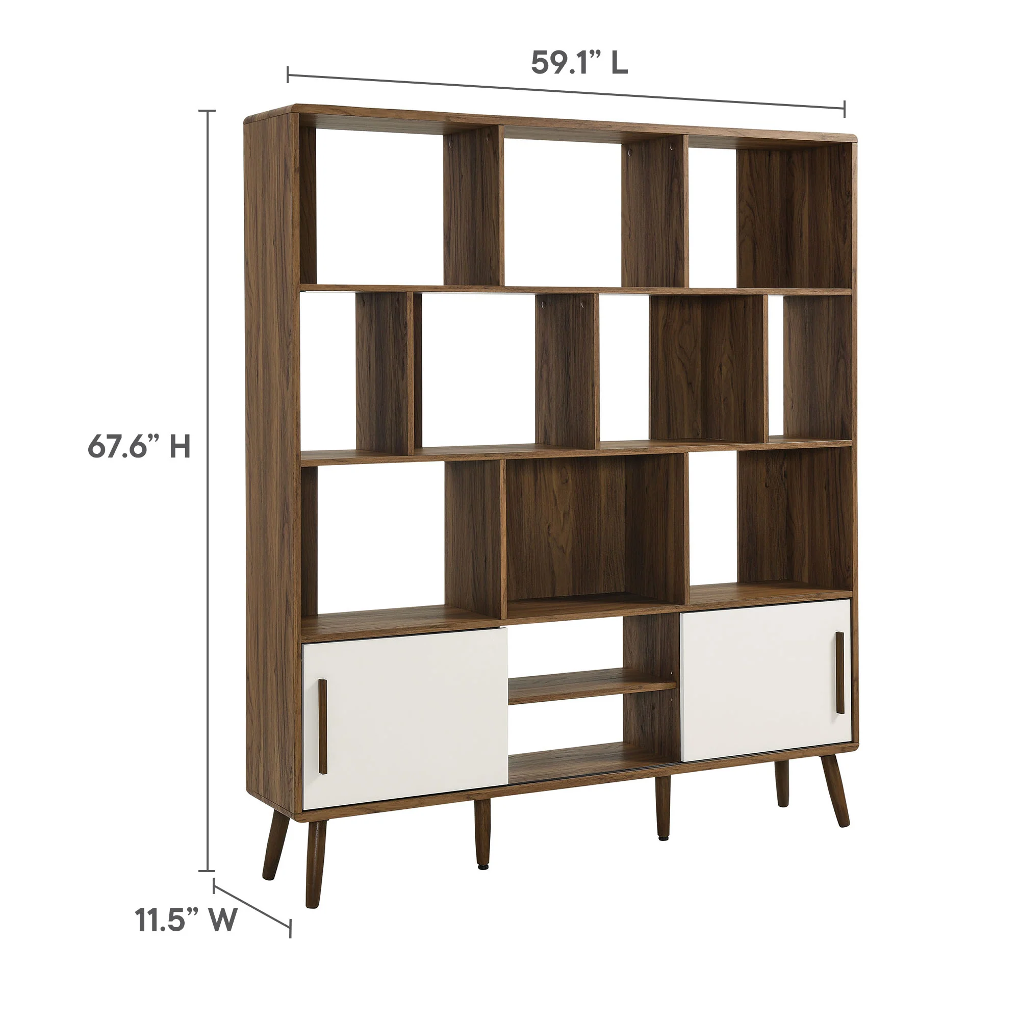 Transmit 59" Bookcase with Sliding Doors by Modway - Image 12