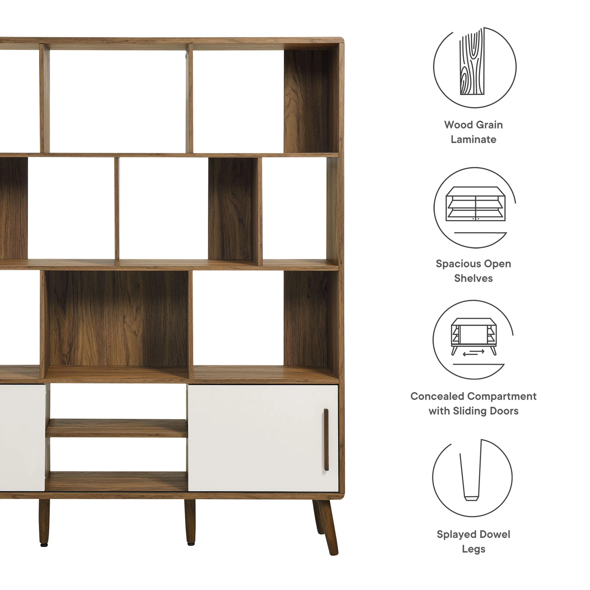 Transmit 59" Bookcase with Sliding Doors by Modway - Image 13