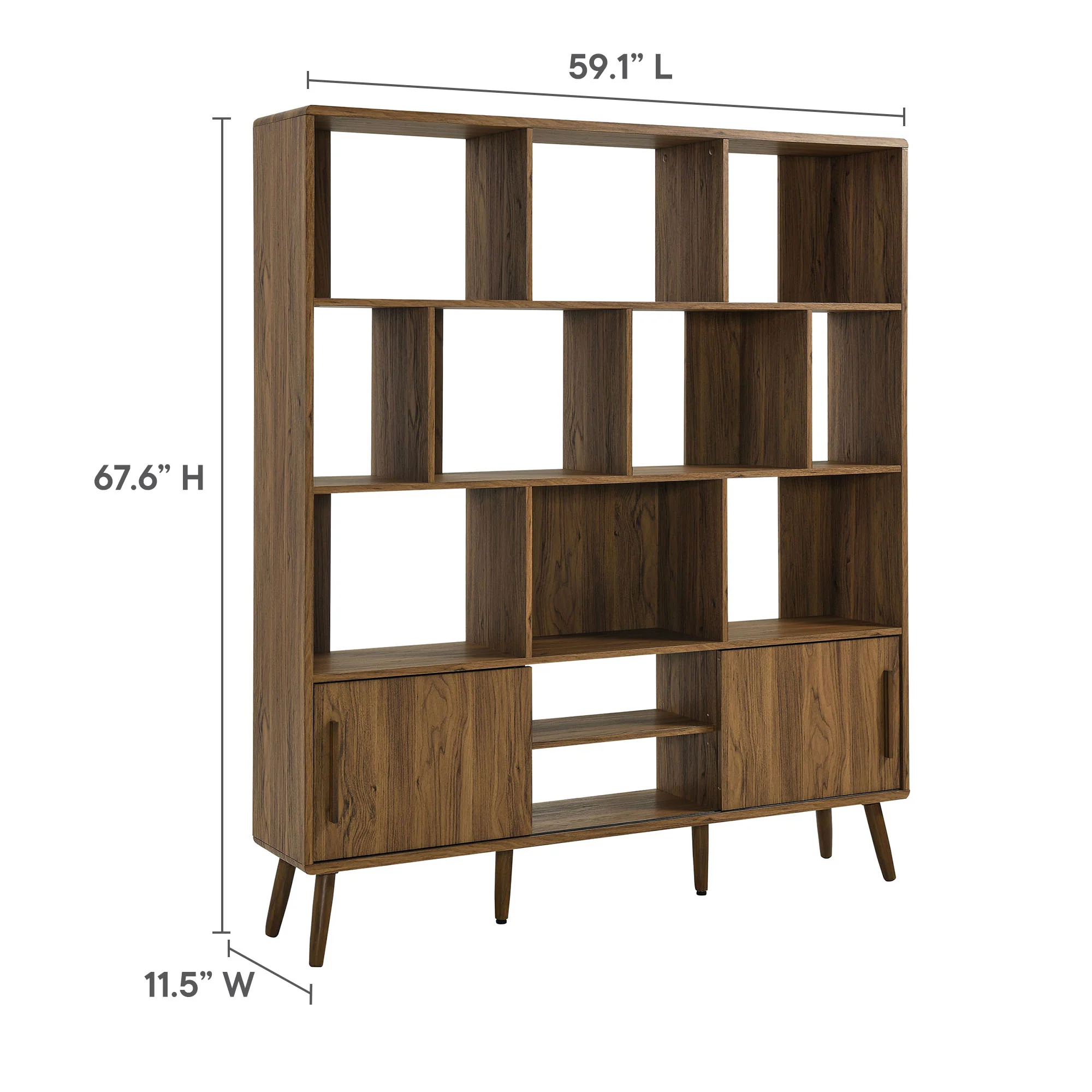 Transmit 59" Bookcase with Sliding Doors by Modway - Image 2