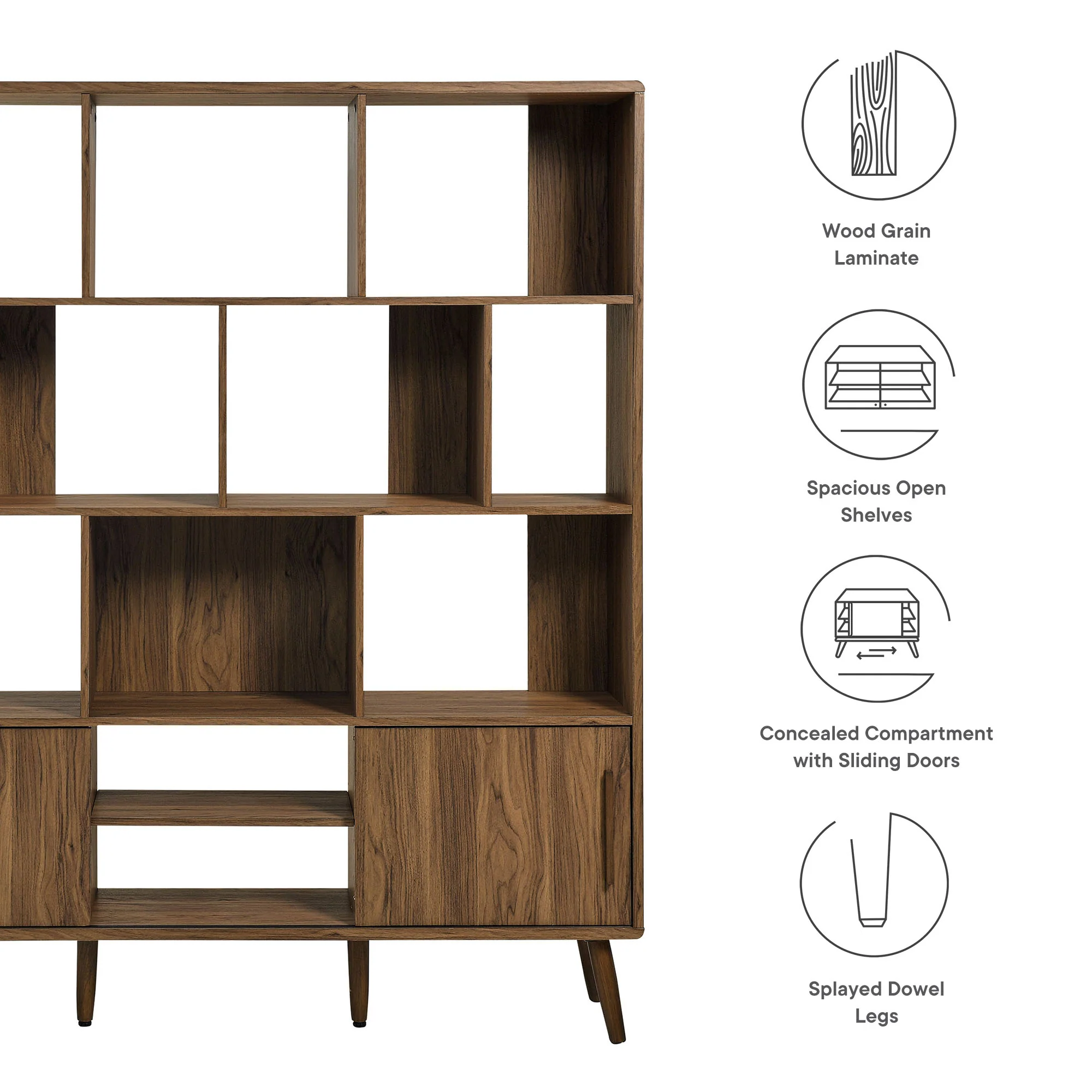 Transmit 59" Bookcase with Sliding Doors by Modway - Image 3