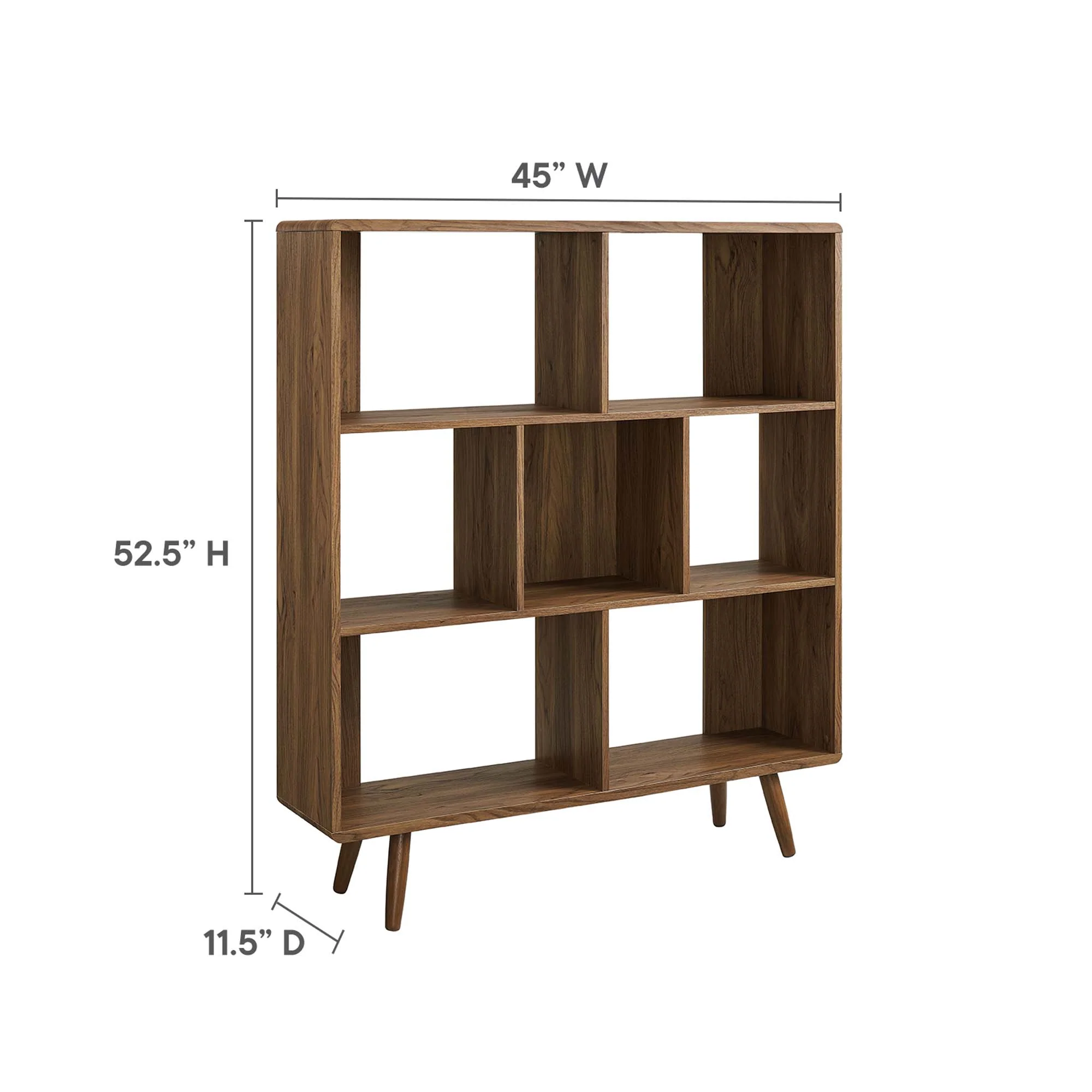 Transmit 7 Shelf Wood Grain Bookcase by Modway - Image 18