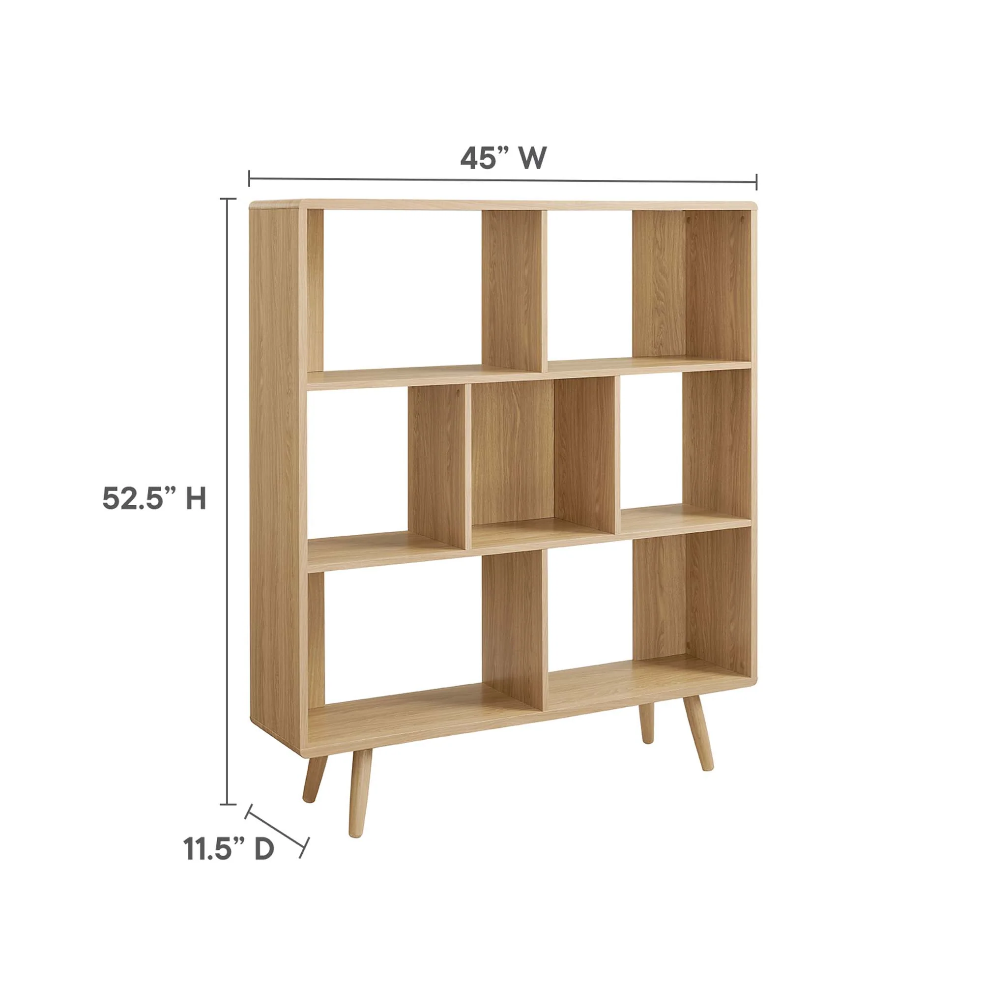 Transmit 7 Shelf Wood Grain Bookcase by Modway - Image 2