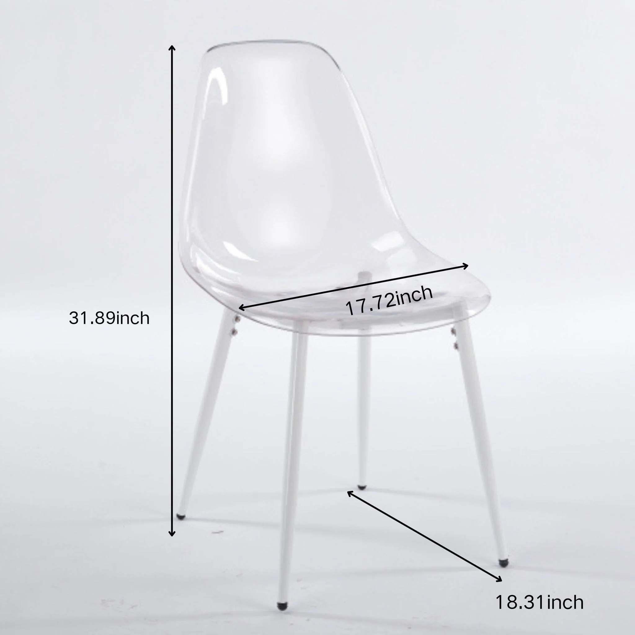 Transparent Dining Chair (Set of 4) - Matte White - Image 3