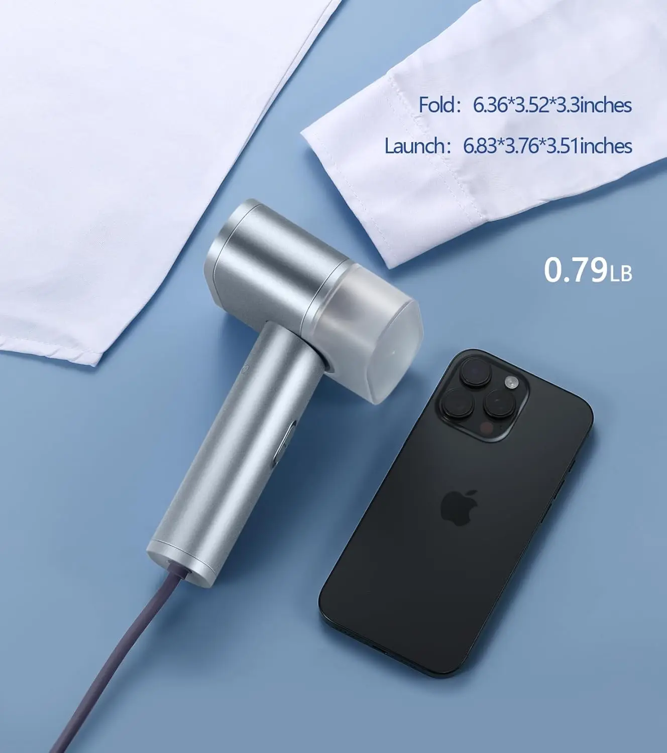 Travel Foldable Garment Steamer 900W Fast Heat Portable Iron for Clothes - Image 2